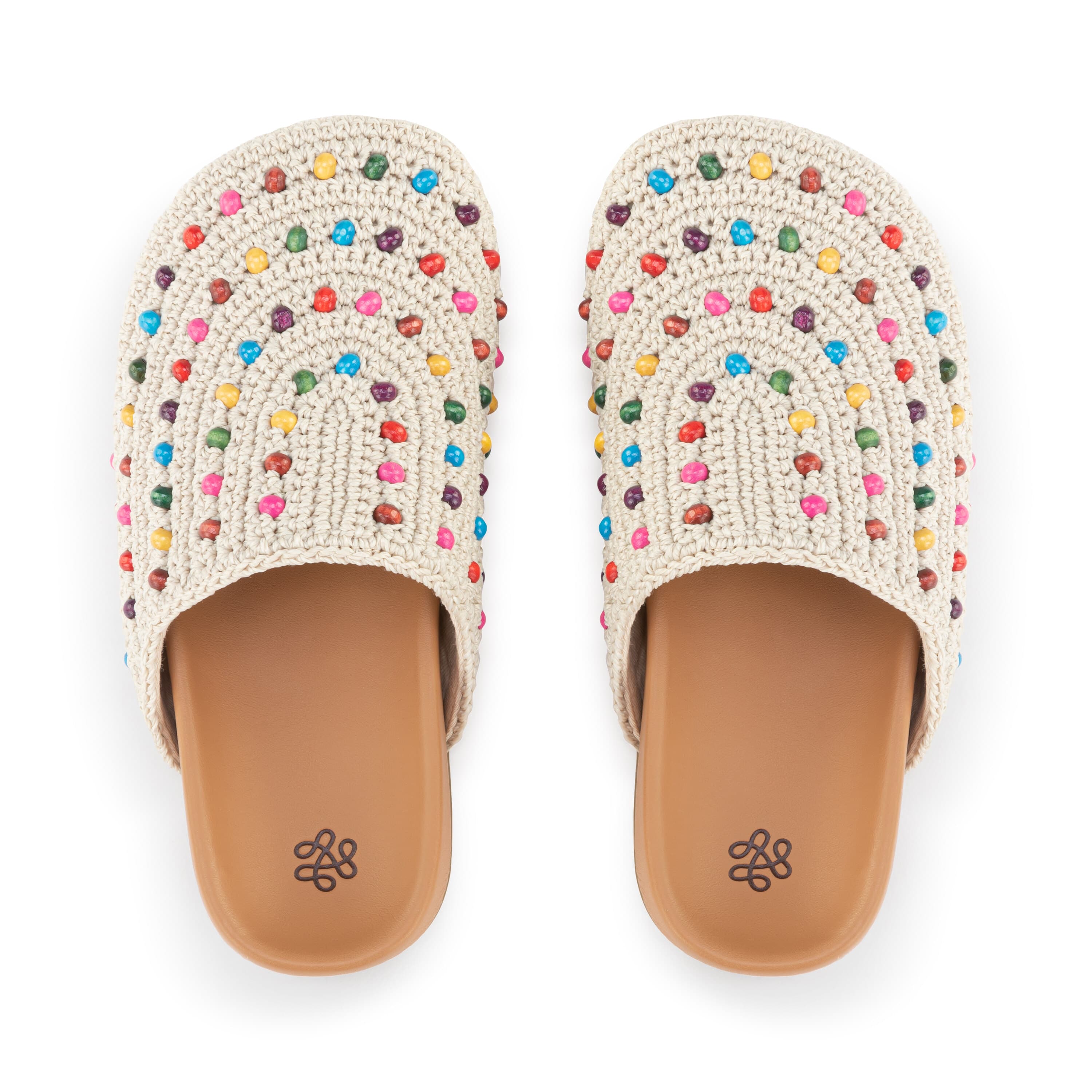 Bolinas Clog - Kids - Hand Crochet - Ecru Multi Beads
