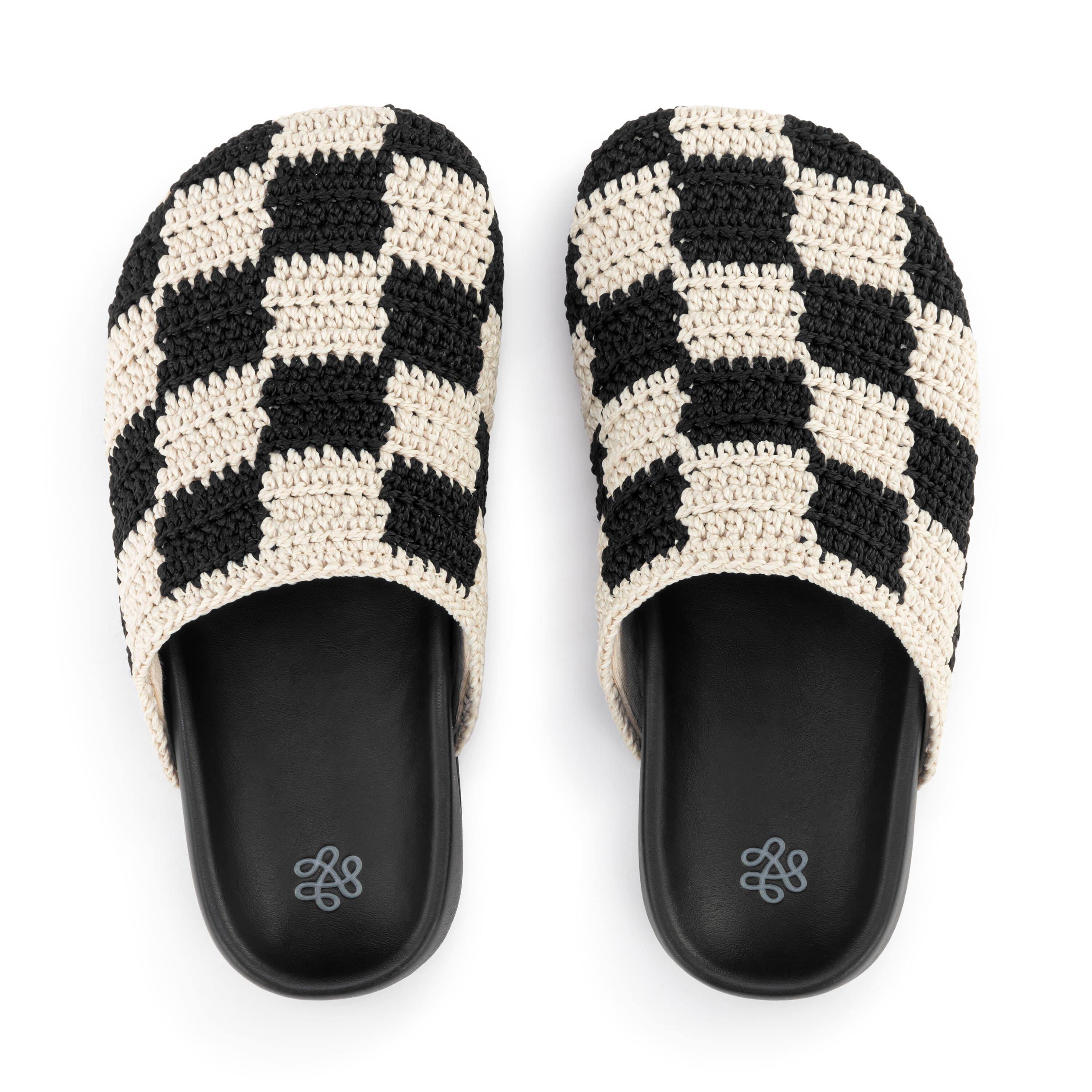Bolinas Clog - Kids - Hand Crochet - Black Check