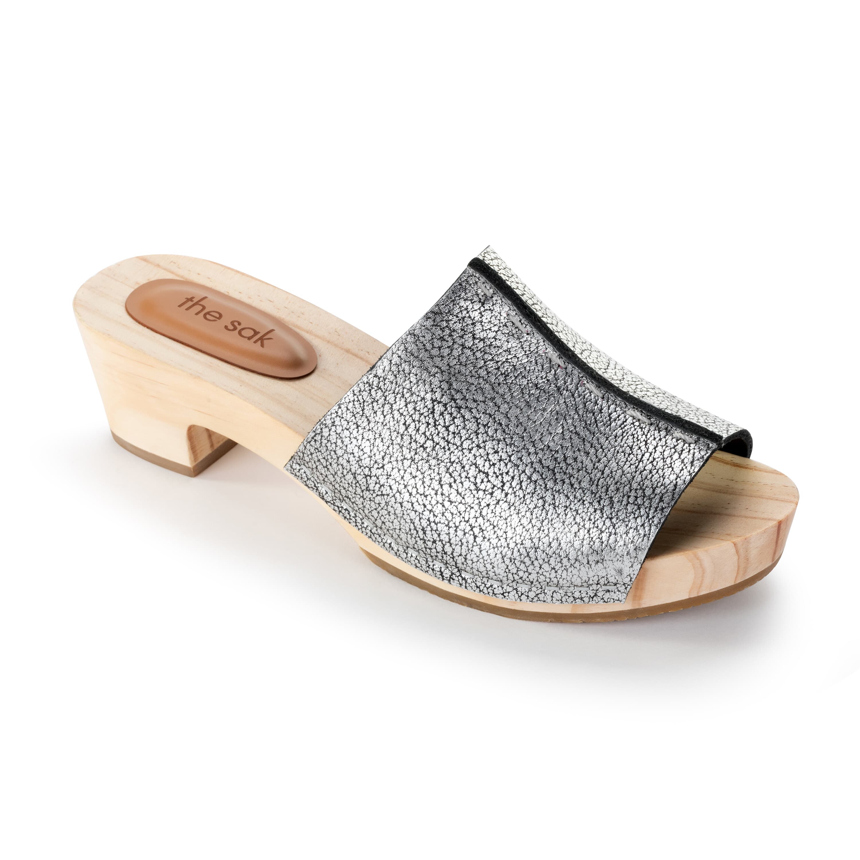 Ella Clog Sandal - Leather - Dark Silver