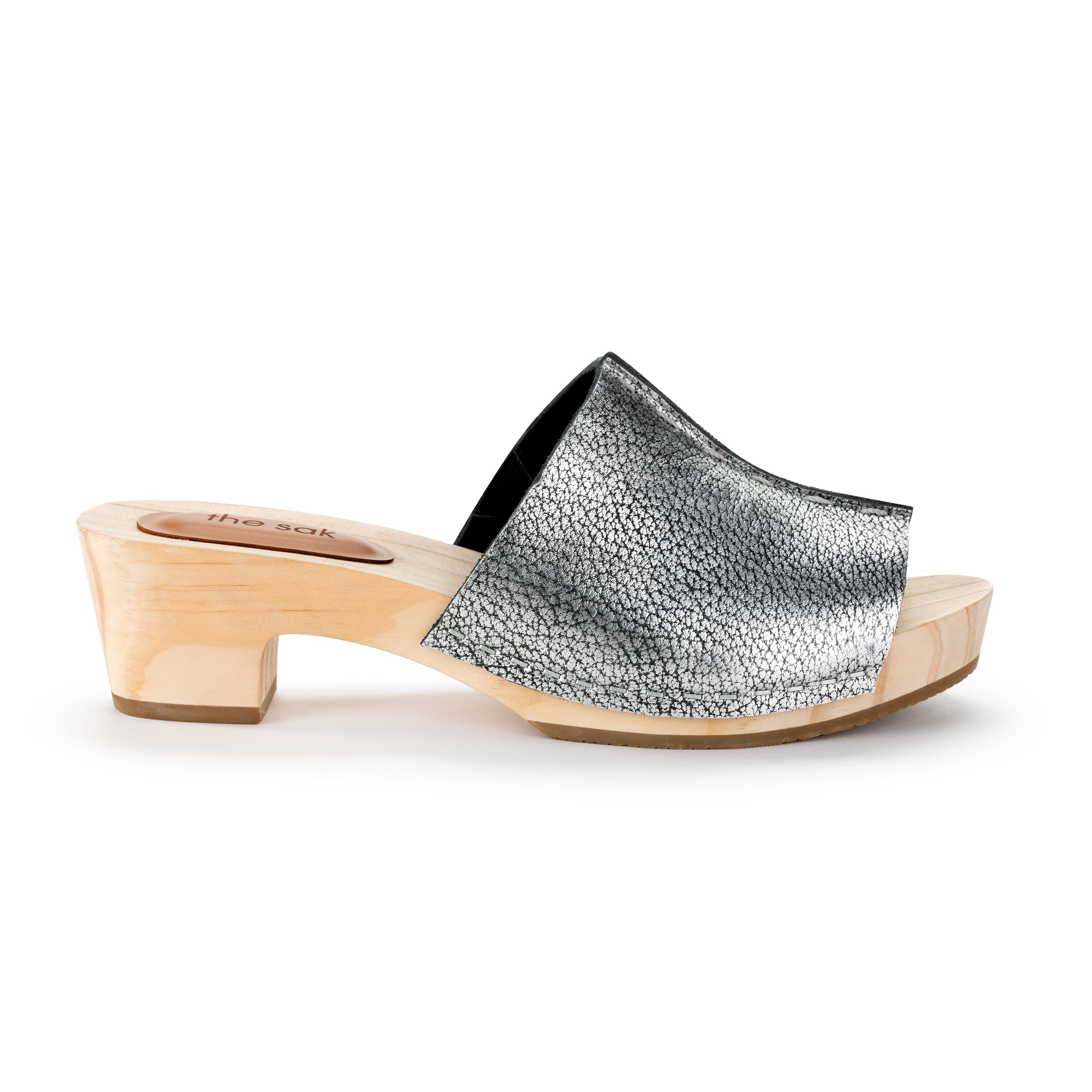 Ella Clog Sandal - Leather - Dark Silver
