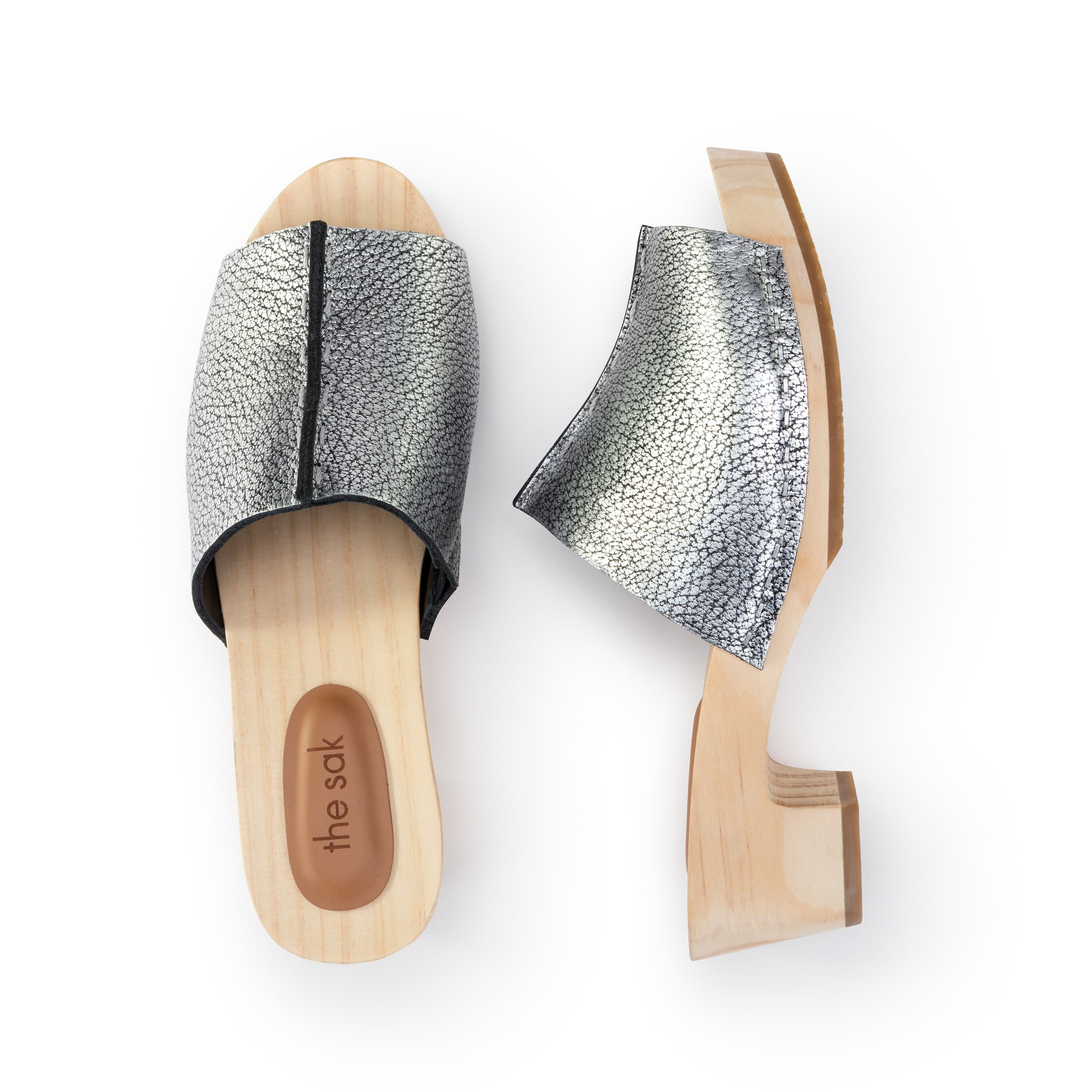 Ella Clog Sandal - Leather - Dark Silver