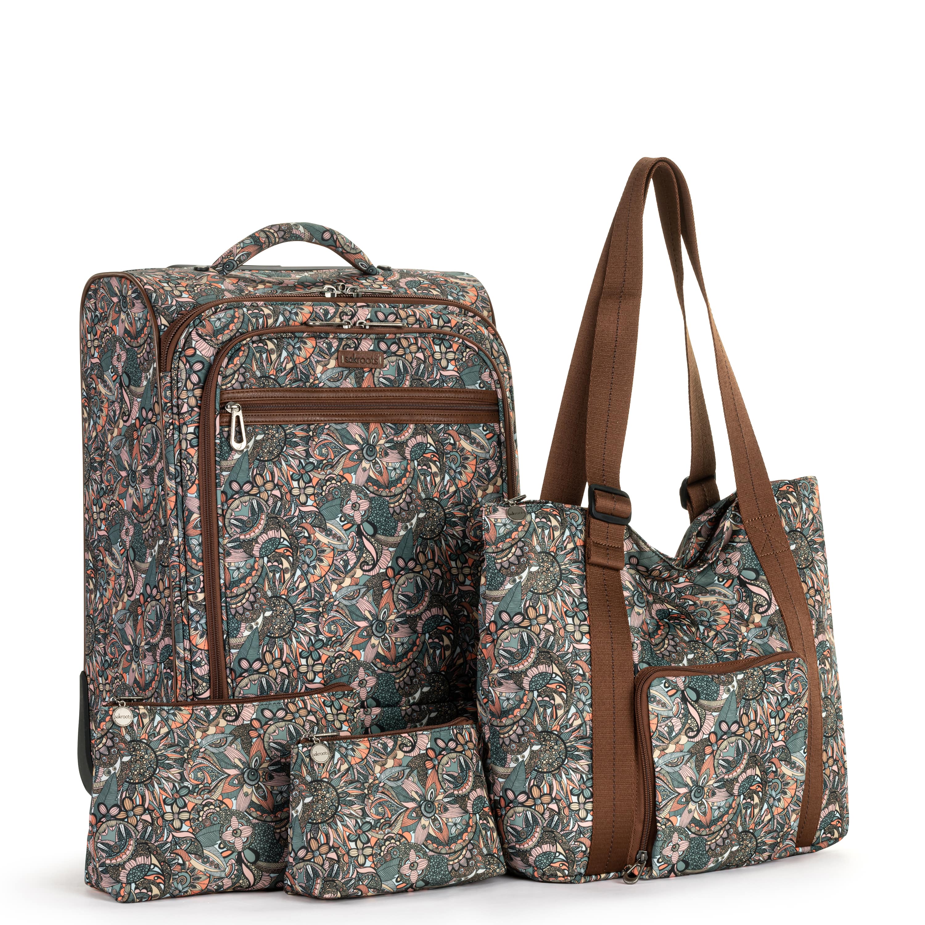 On The Go 21" Spinner Luggage Bundle - EcoTwill - Sienna Spirit Desert