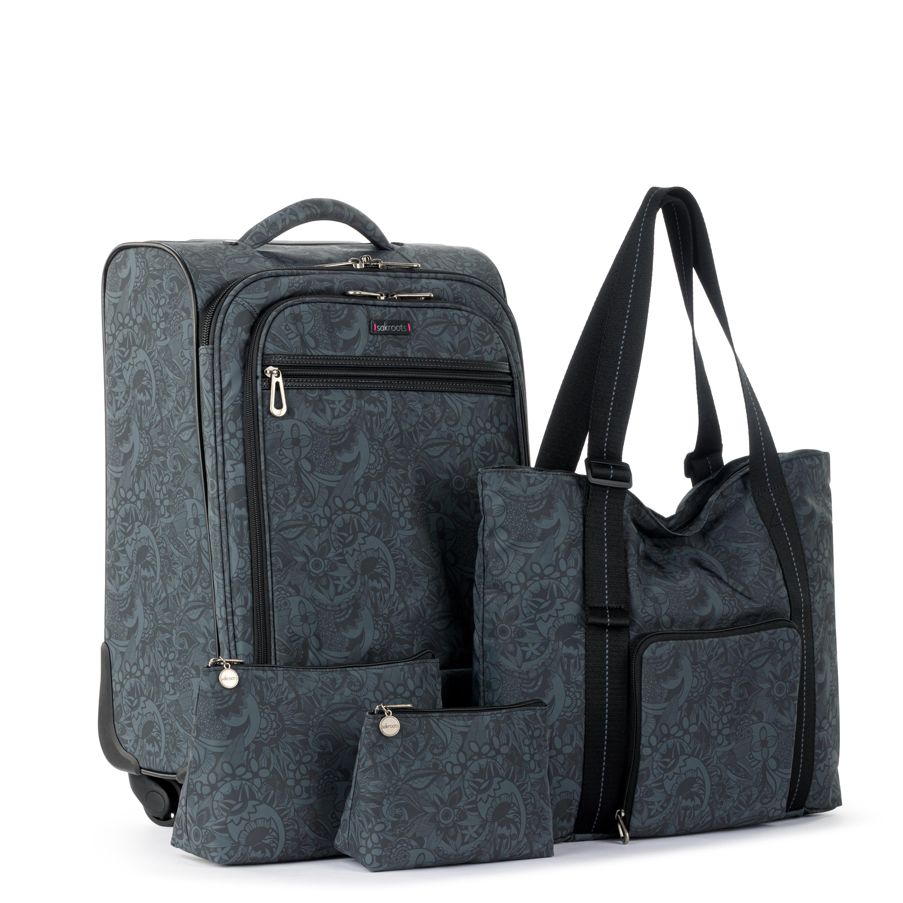 On The Go 21" Spinner Luggage Bundle - EcoTwill - Black Spirit Desert
