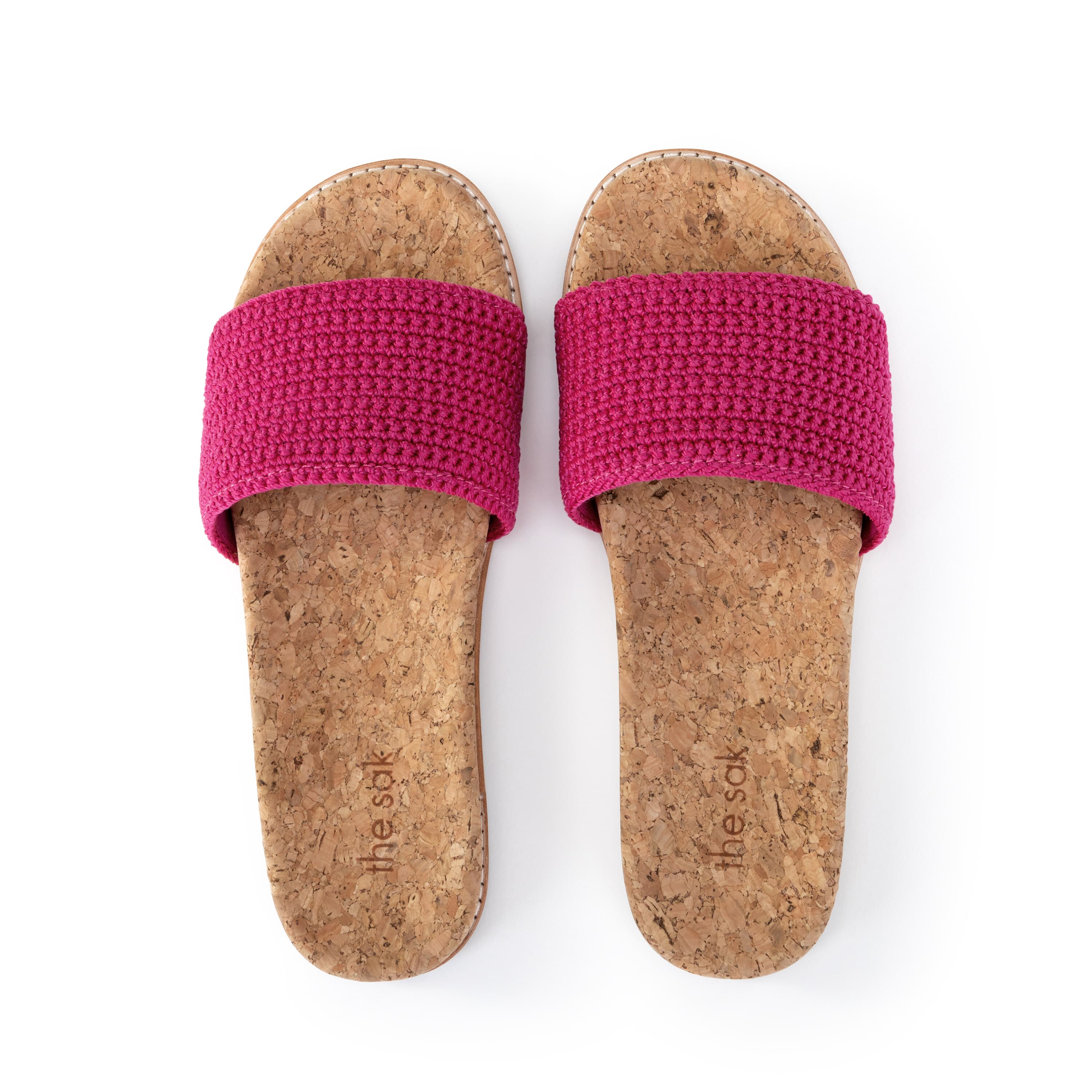 Mendocino Slide Sandal - Hand Crochet - Pinkberry