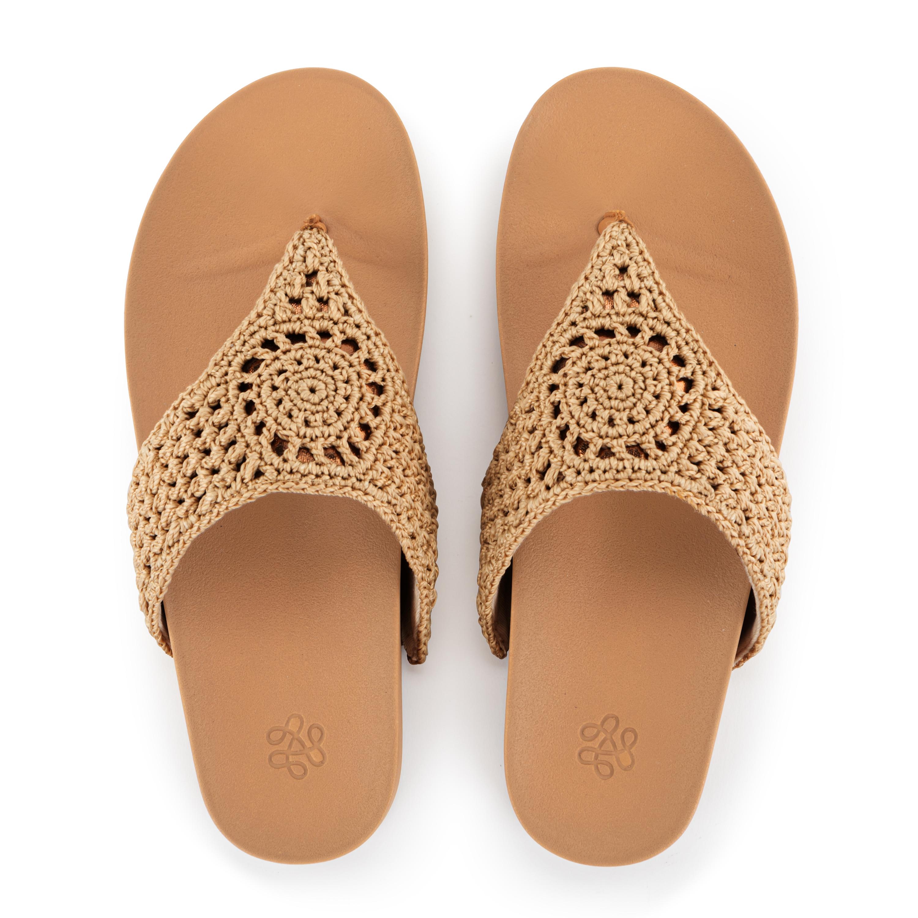 Everly Sandal - Hand Crochet - Bamboo Medallion