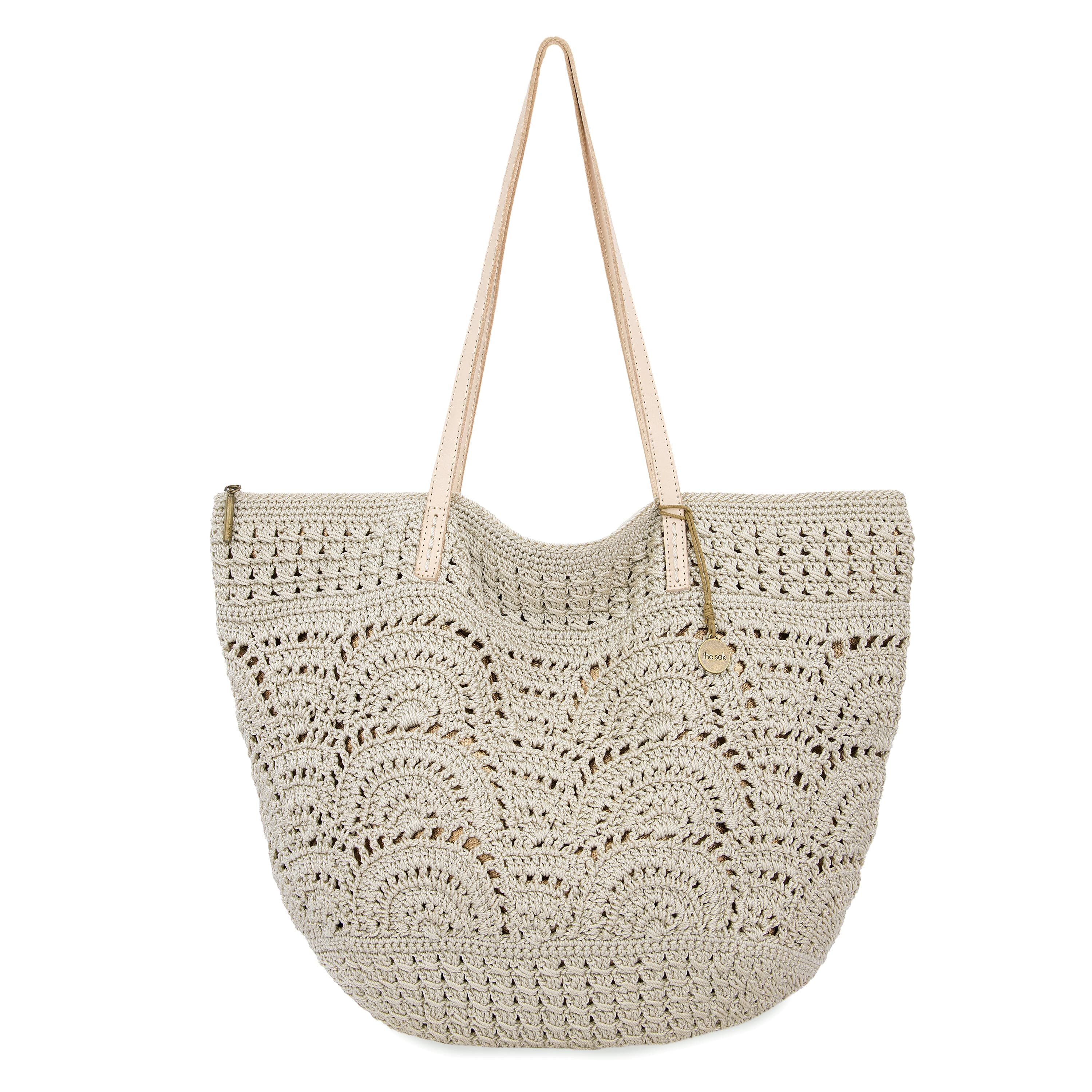 Faye Large Tote - Hand Crochet - Natural Fan