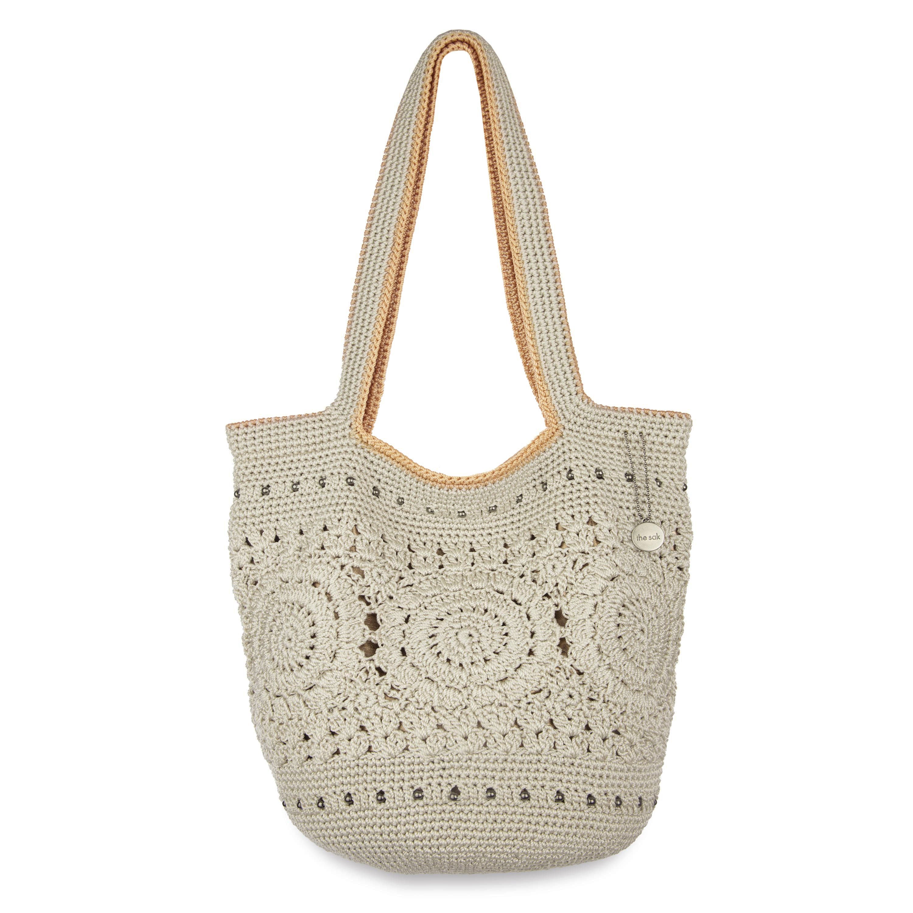 120 Tote - Hand Crochet - Natural Medallion