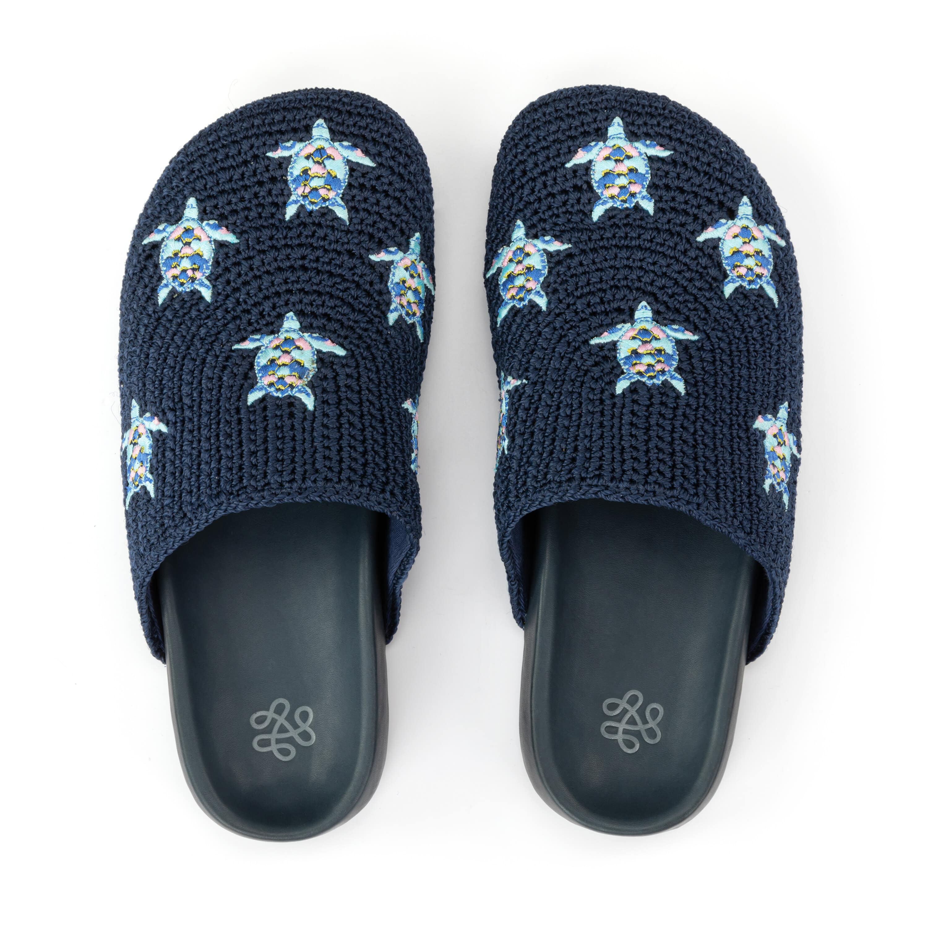 Bolinas Clog - Hand Crochet - Denim Turtle