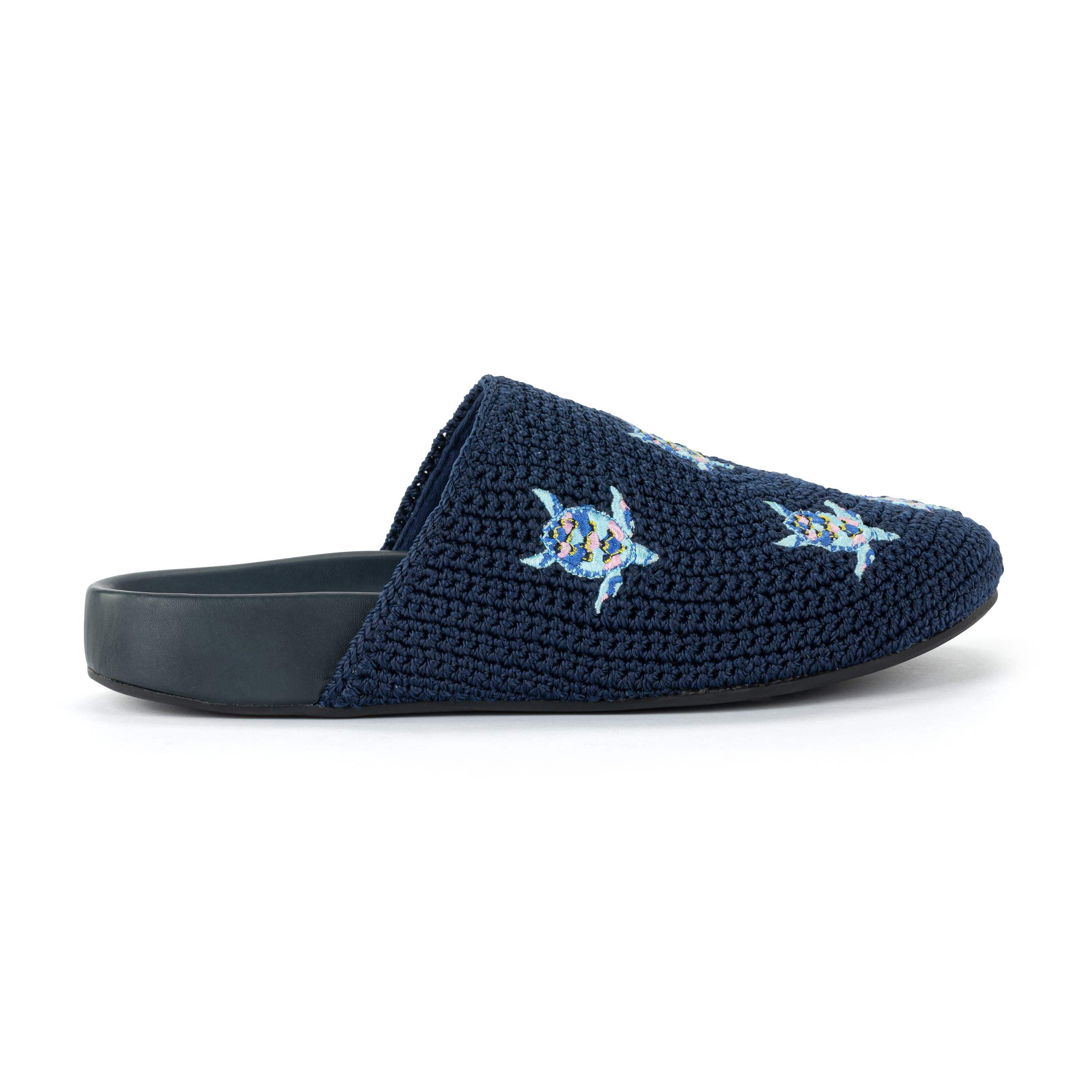 Bolinas Clog - Hand Crochet - Denim Turtle
