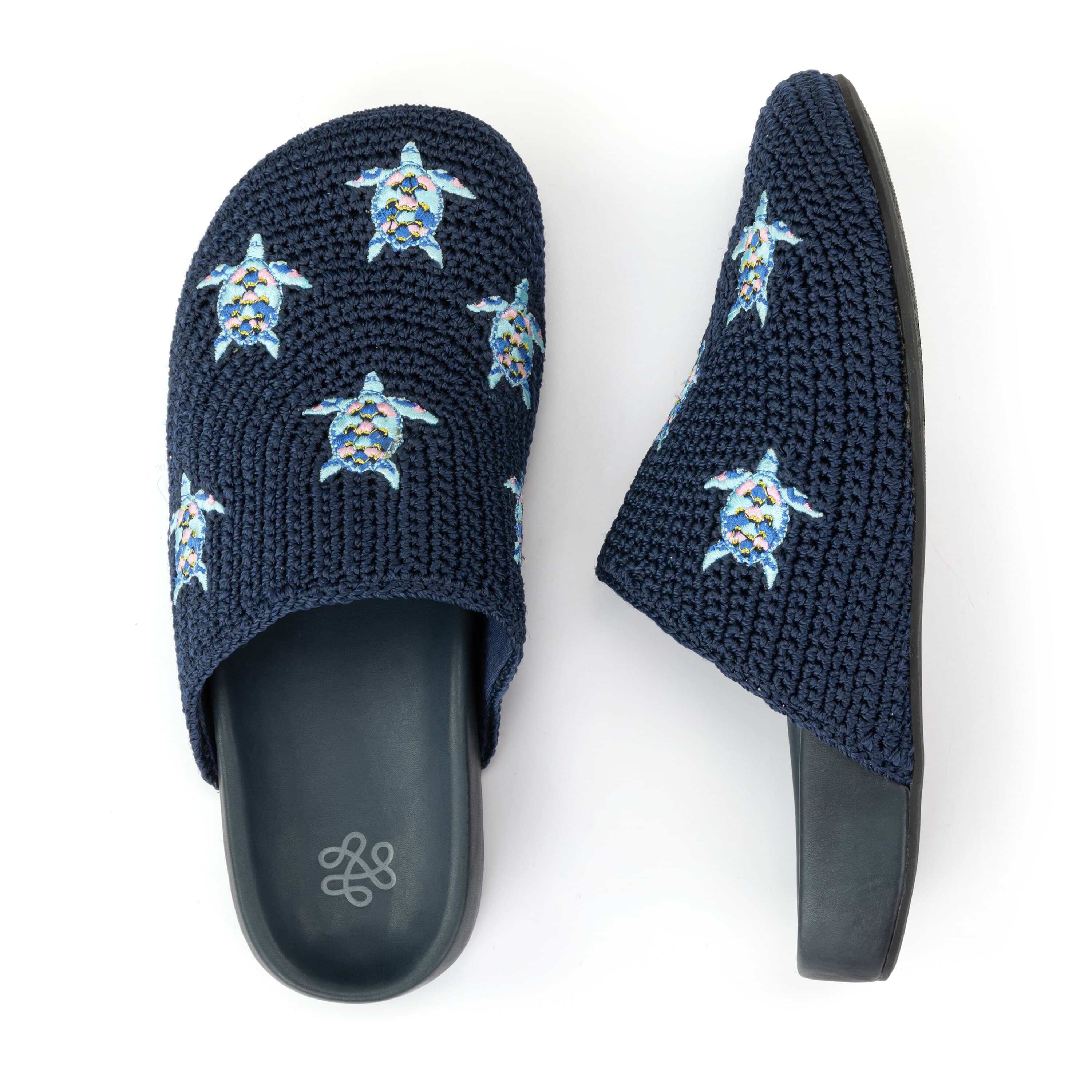 Bolinas Clog - Hand Crochet - Denim Turtle