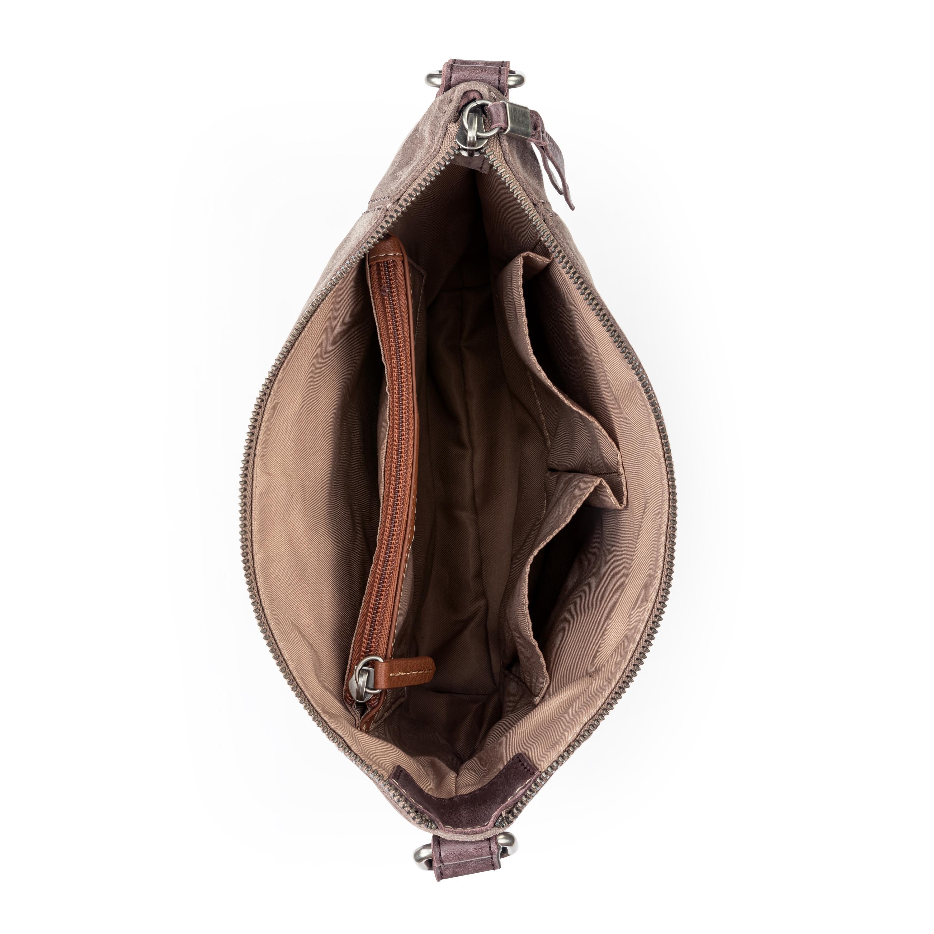 Ashland Crossbody - Leather - Mushroom Suede