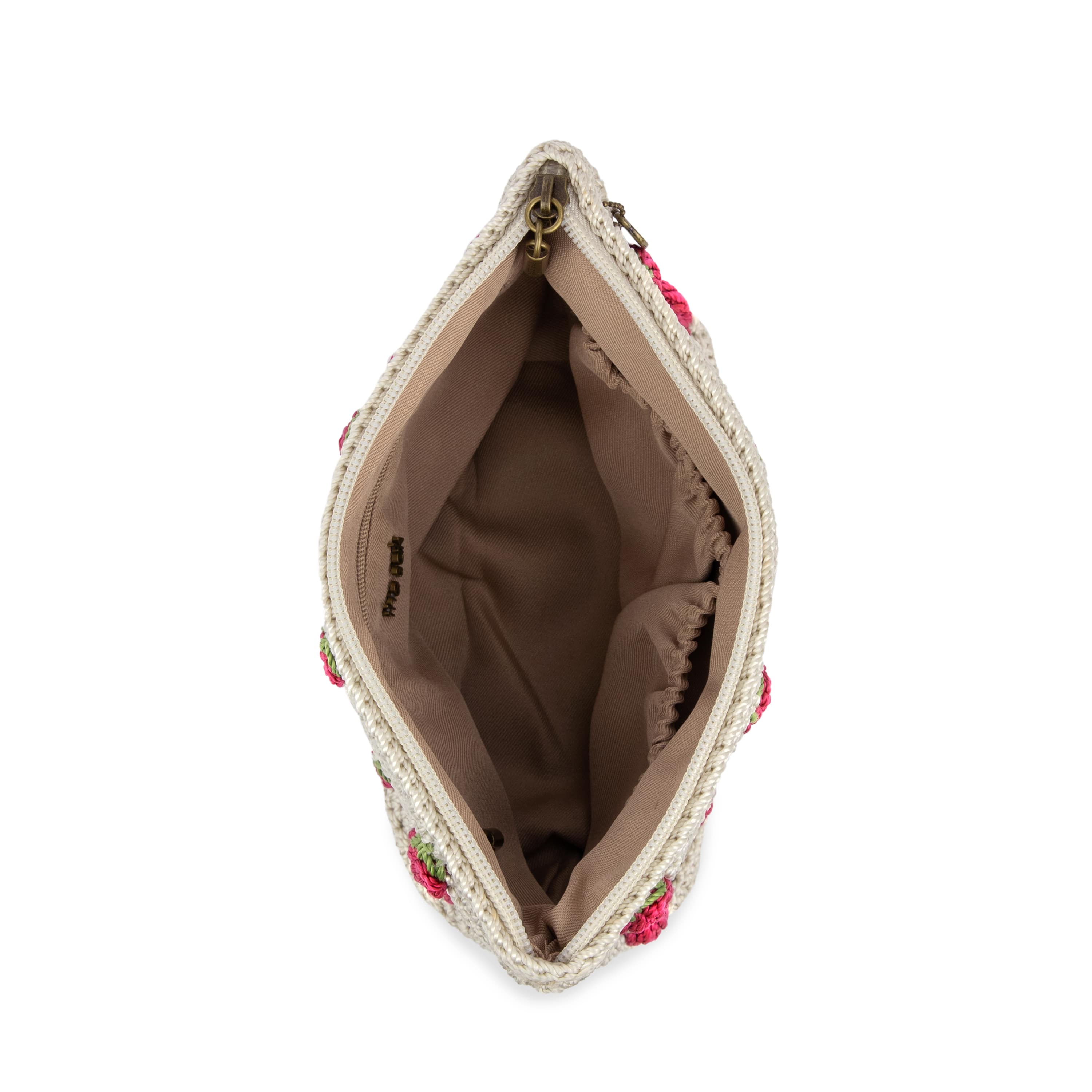 Essential Pouch - Hand Crochet - Natural Strawberries