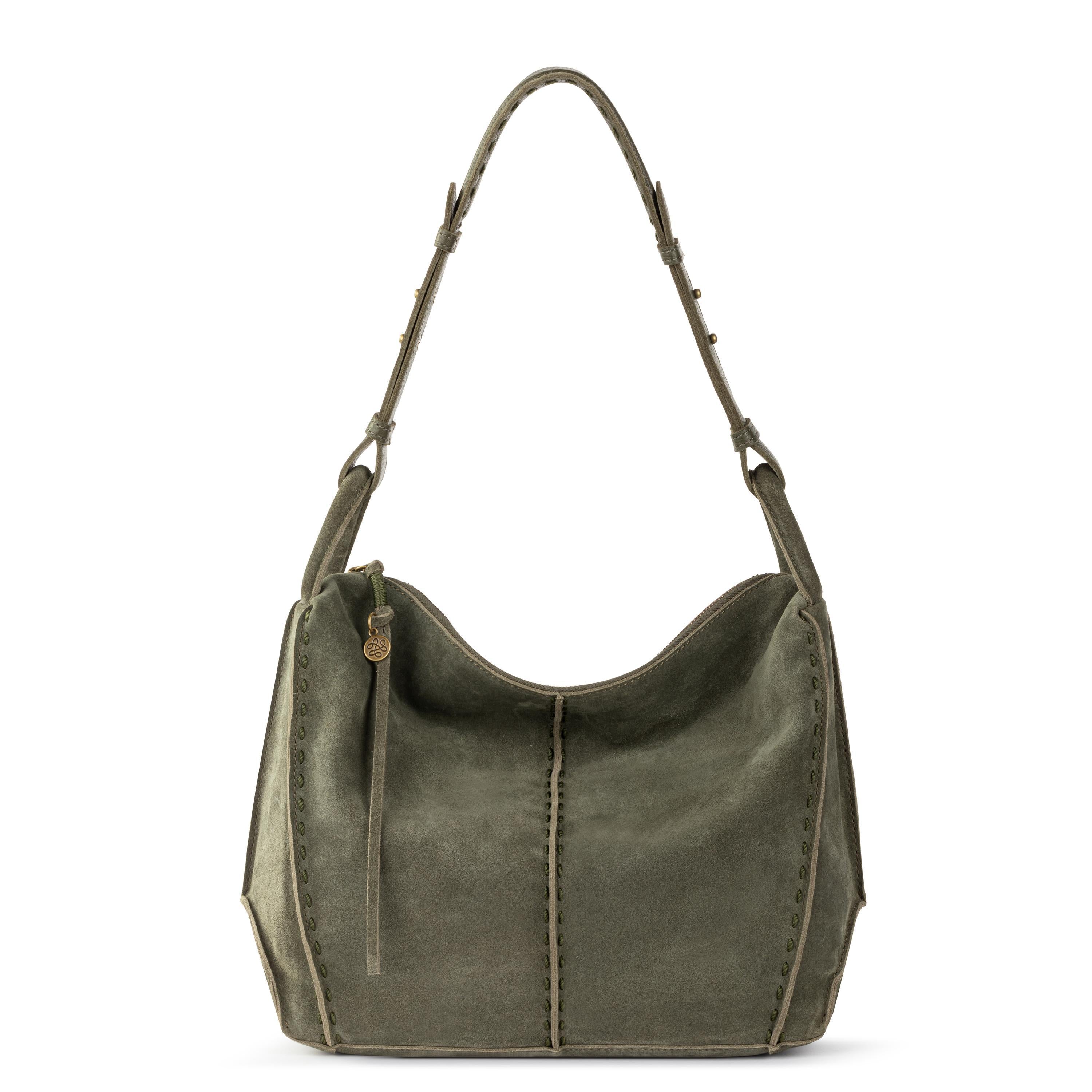 Los Feliz Hobo - Leather - Moss Suede
