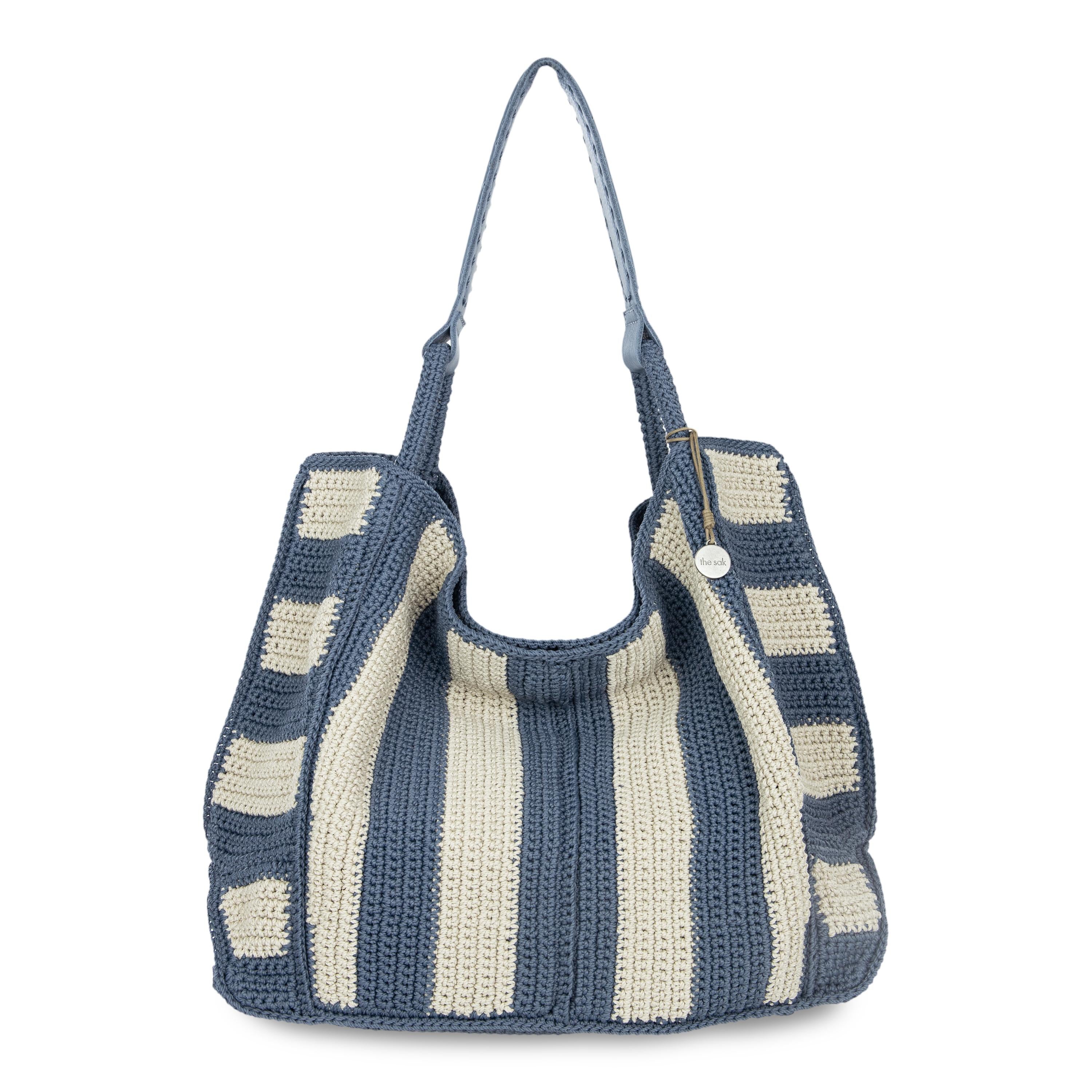 Los Feliz Large Tote - Hand Crochet - Maritime Stripe