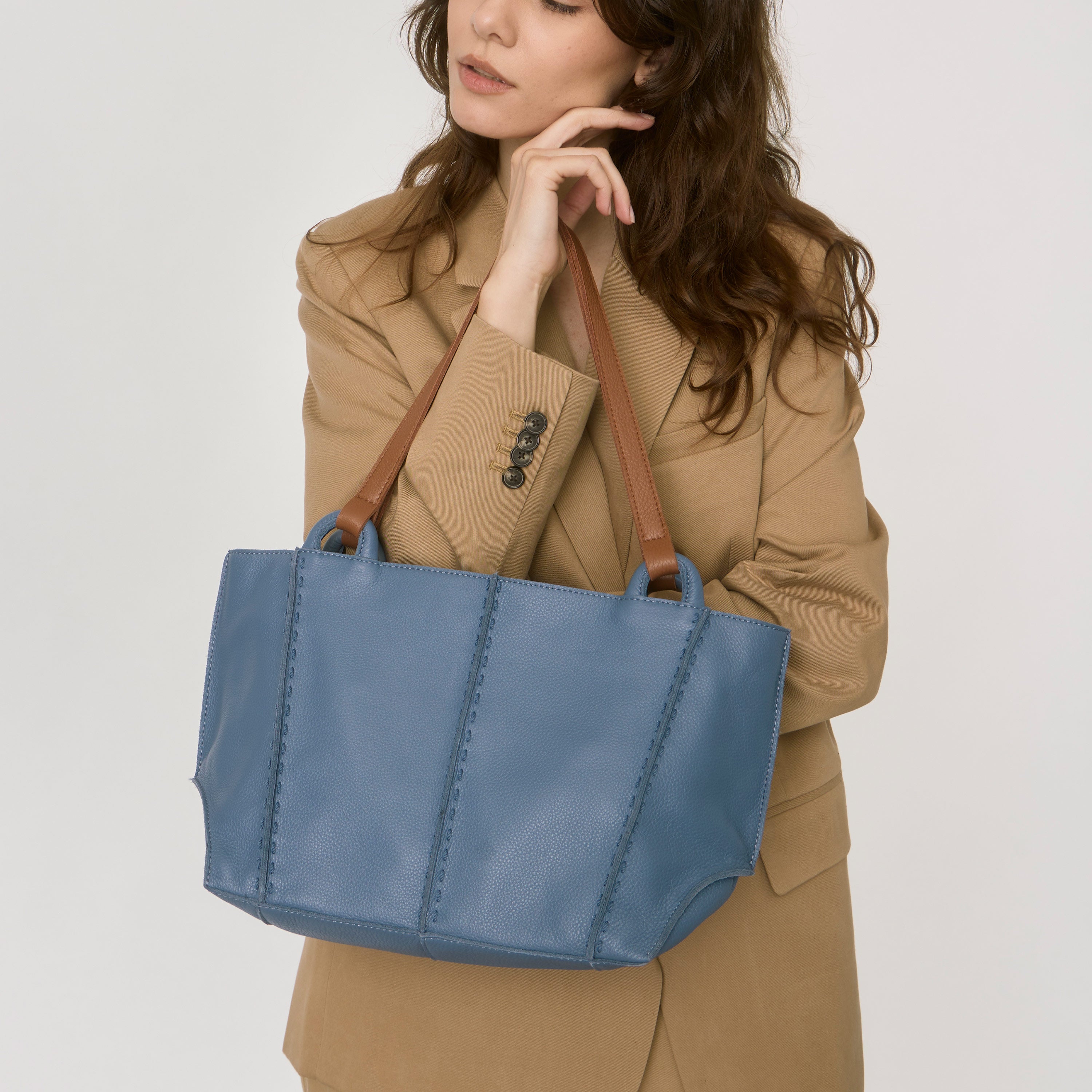 Los Feliz Satchel - Leather - Maritime