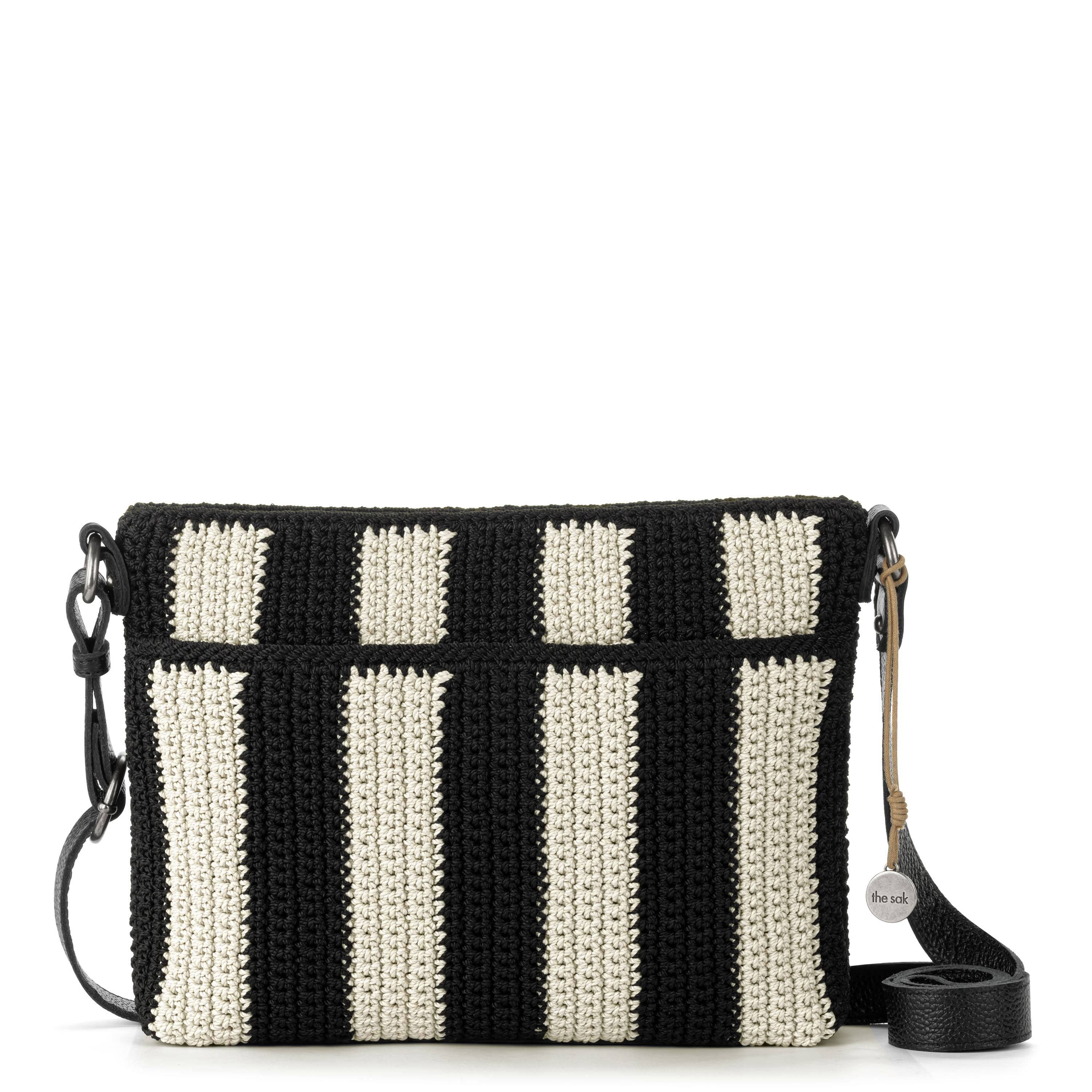 Melrose Crossbody - Hand Crochet - Black Stripe