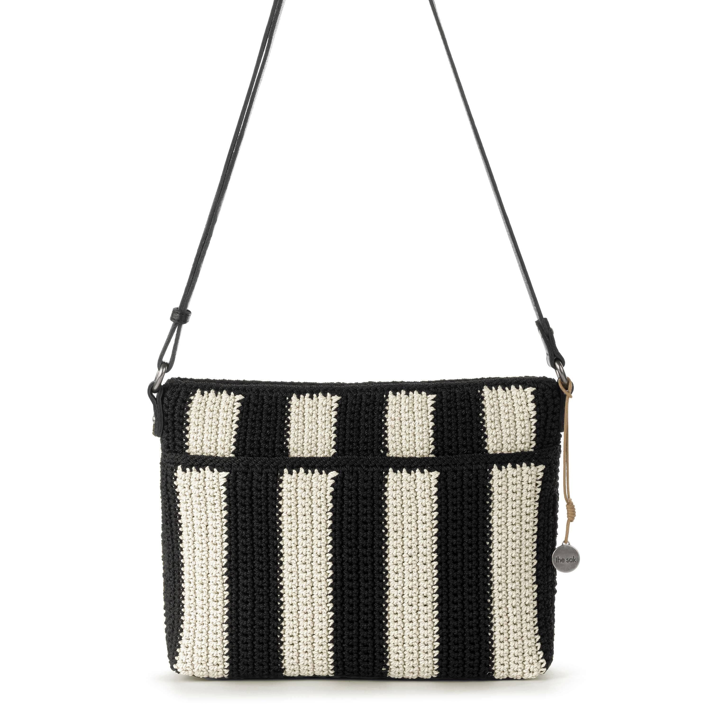 Melrose Crossbody - Hand Crochet - Black Stripe