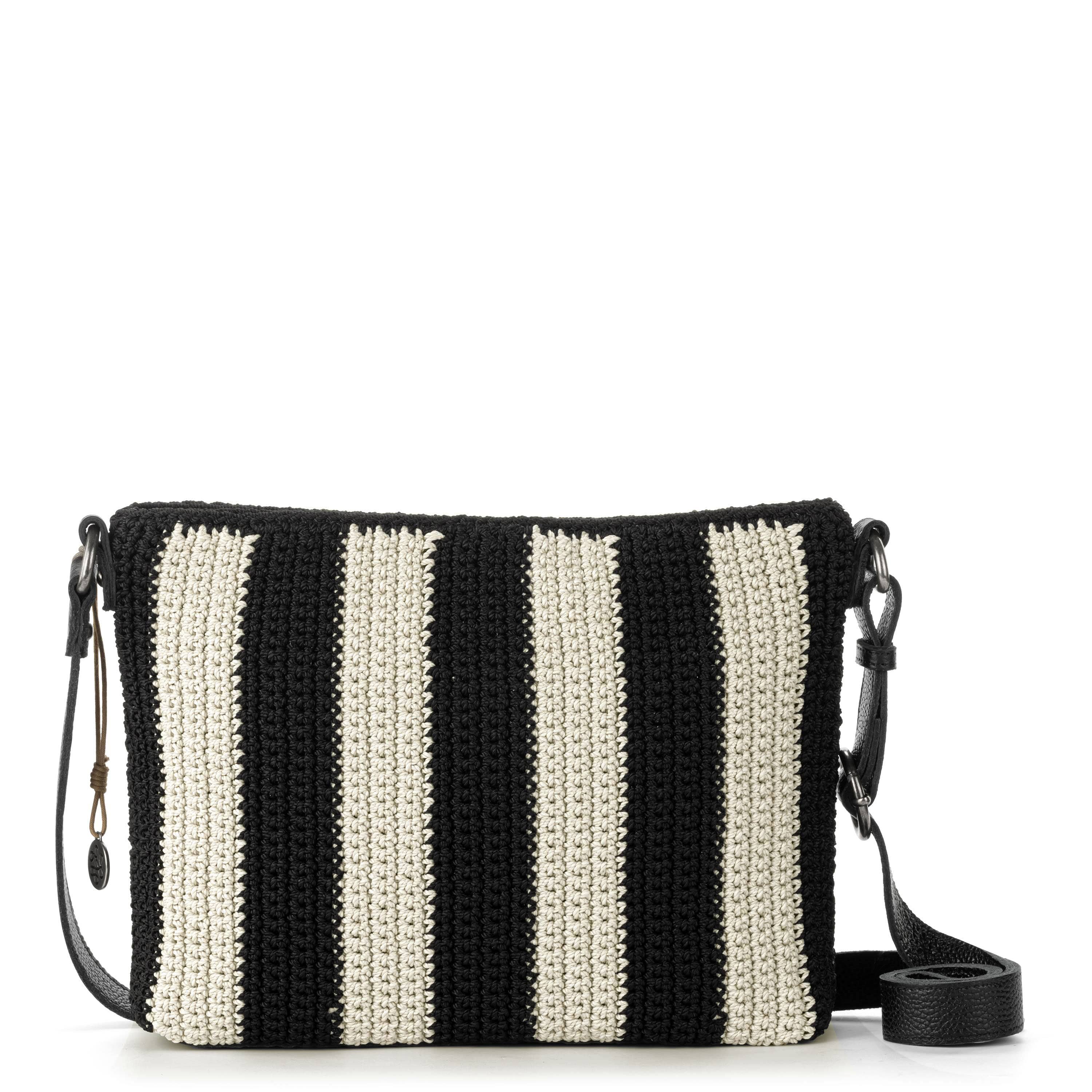 Melrose Crossbody - Hand Crochet - Black Stripe