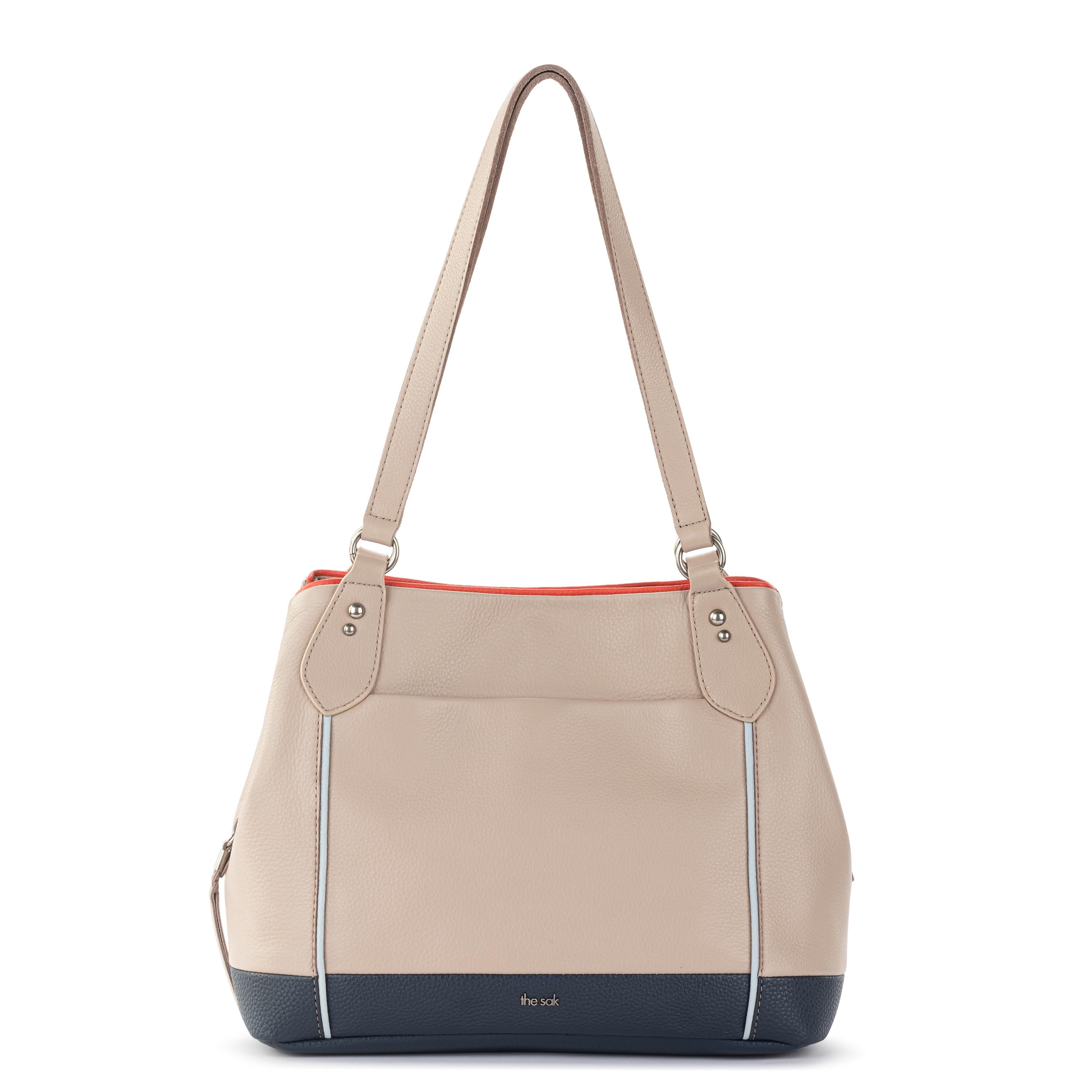Melrose Satchel - Leather - Sand Horizon Block