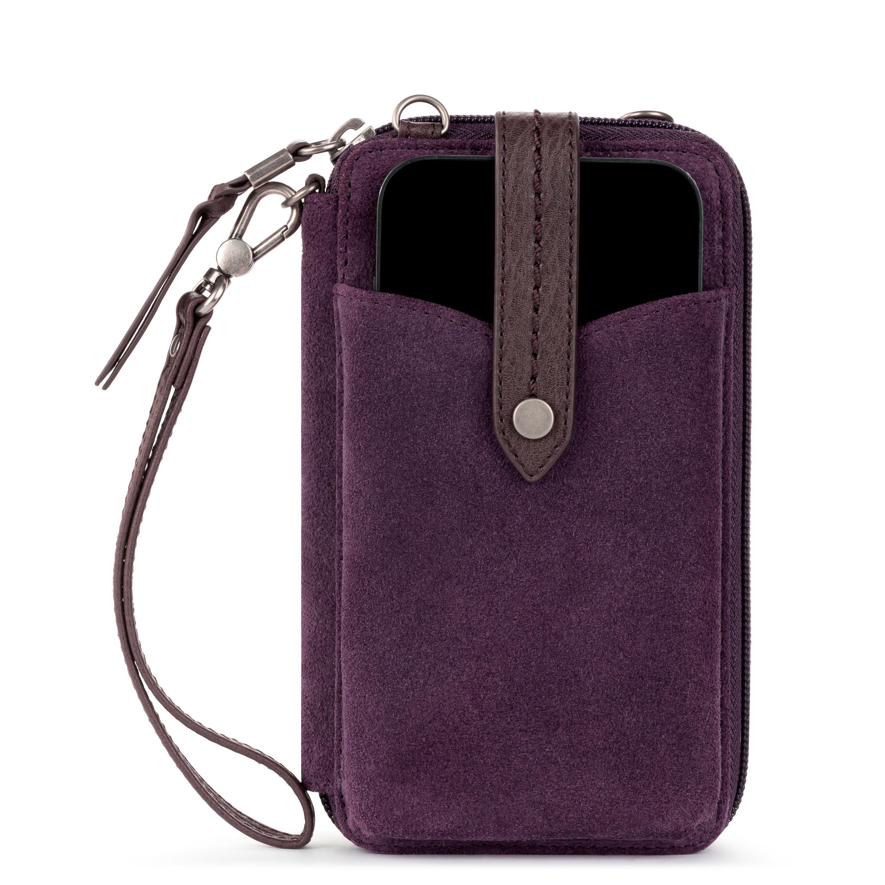Silverlake Smartphone Wallet - Leather - Aubergine Suede