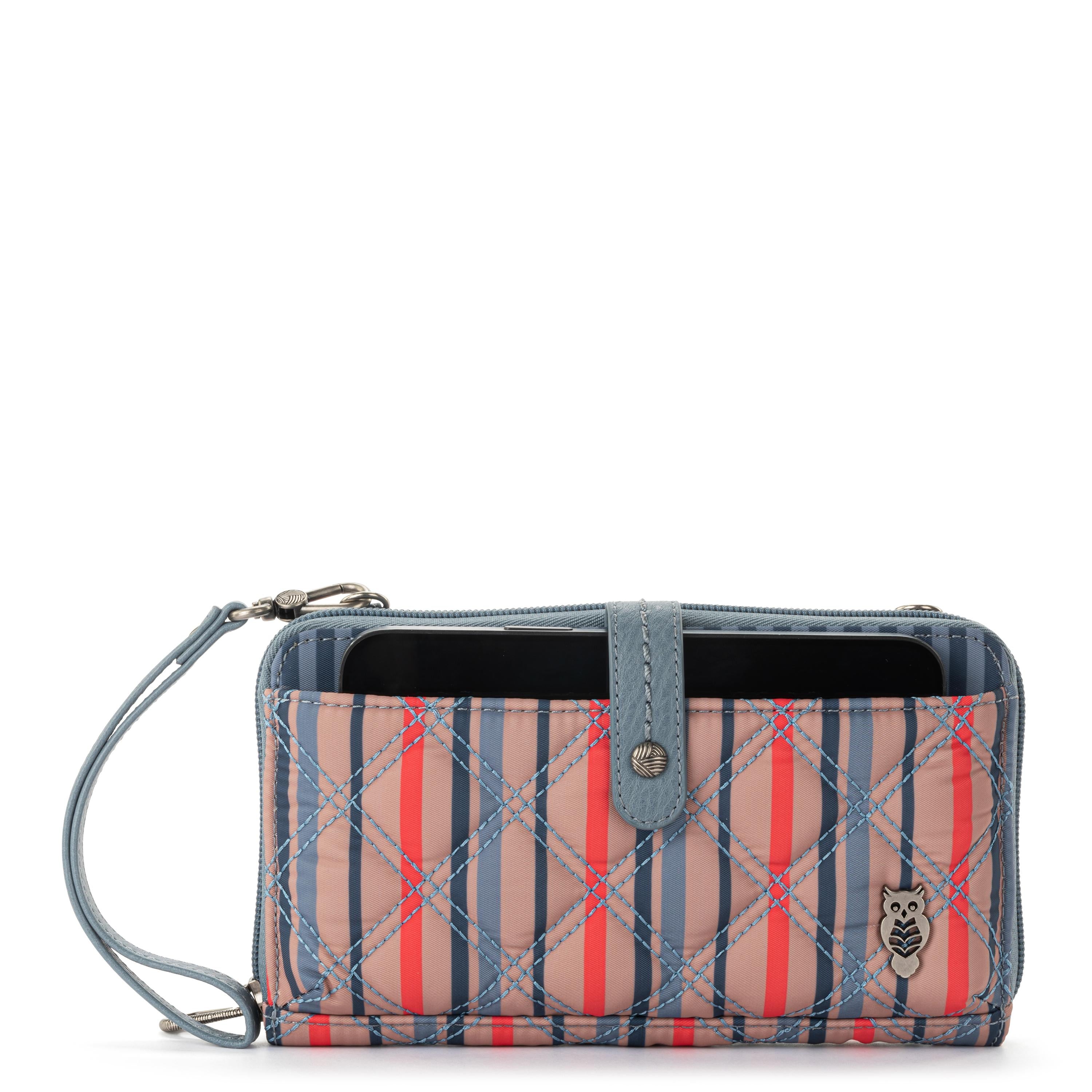 Smartphone Wallet - EcoTwill - Vintage Multi Stripe Diamond Quilted