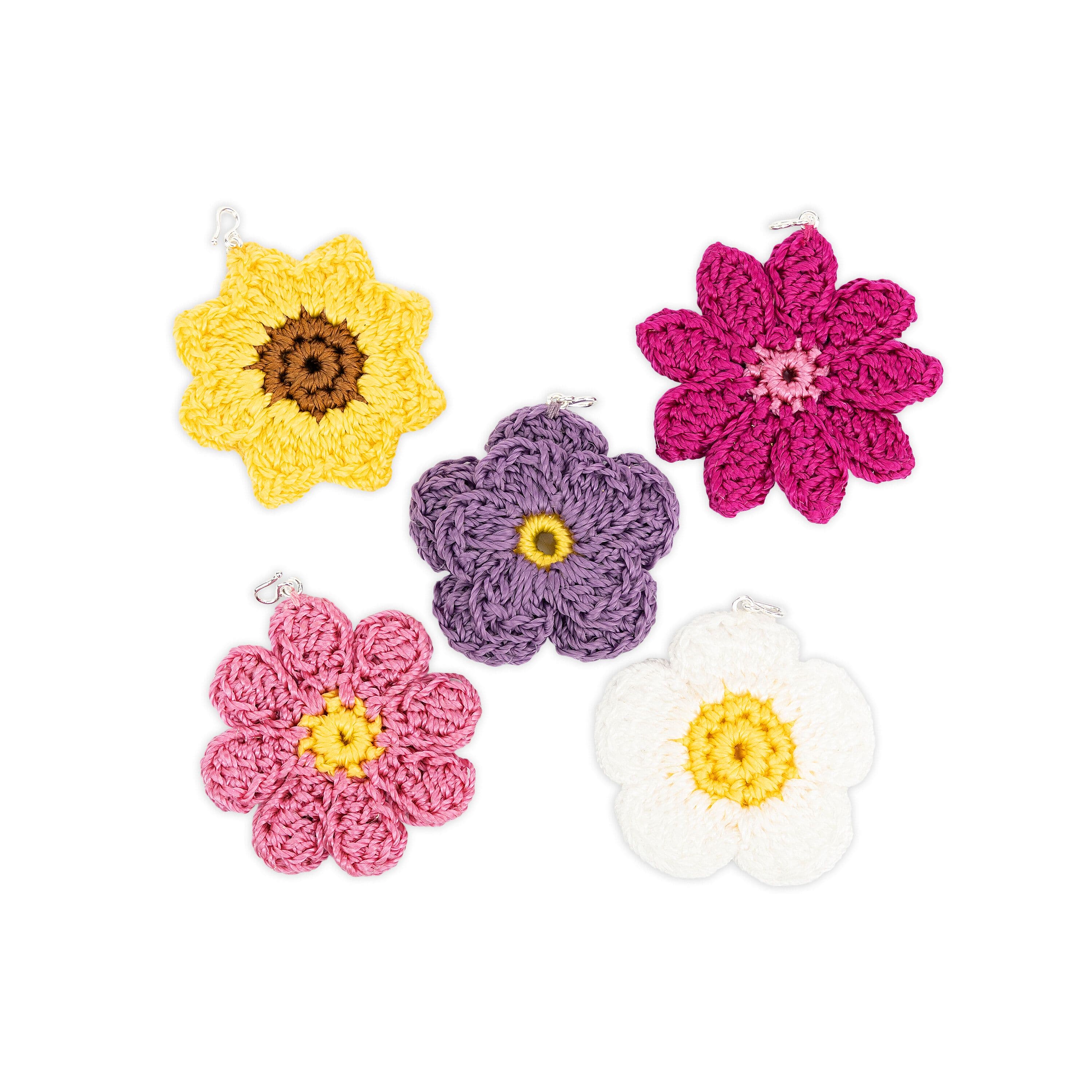 Yarnicharmz 5 Pack - Hand Crochet - Flowers