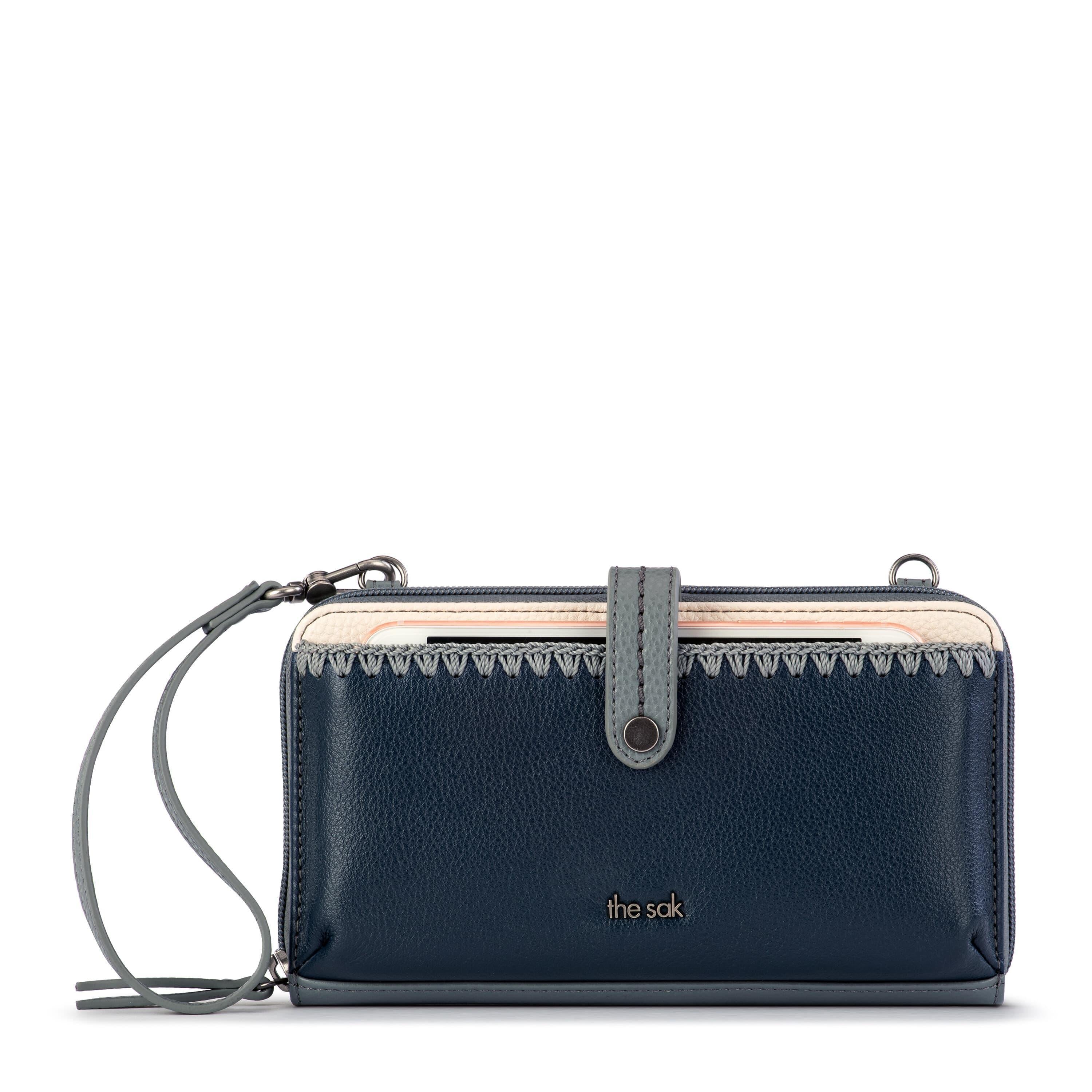 Iris Smartphone Wallet - Leather - Dusty Blue Block