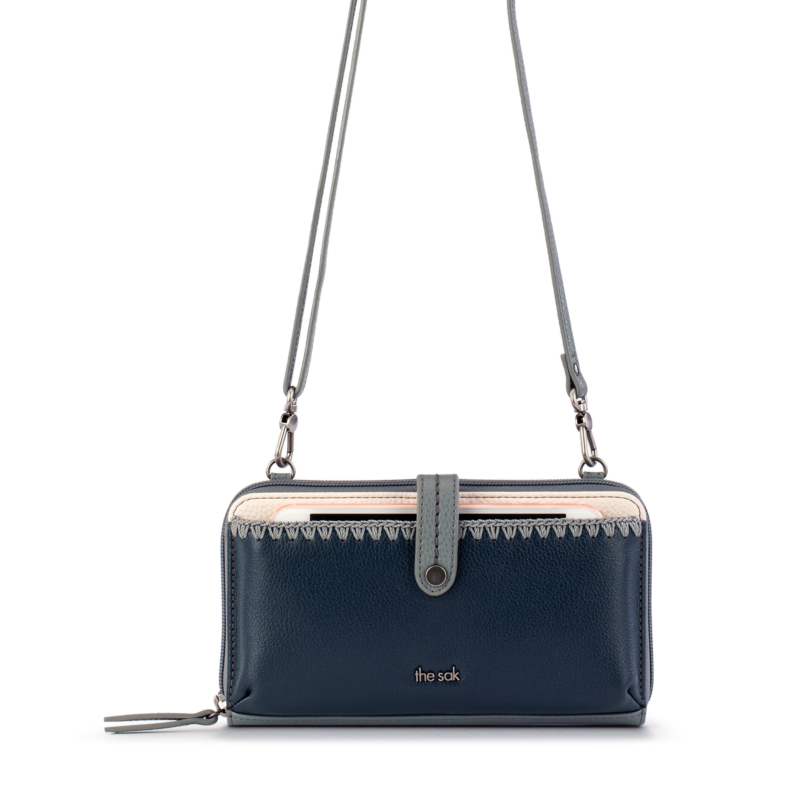 Iris Smartphone Wallet - Leather - Dusty Blue Block