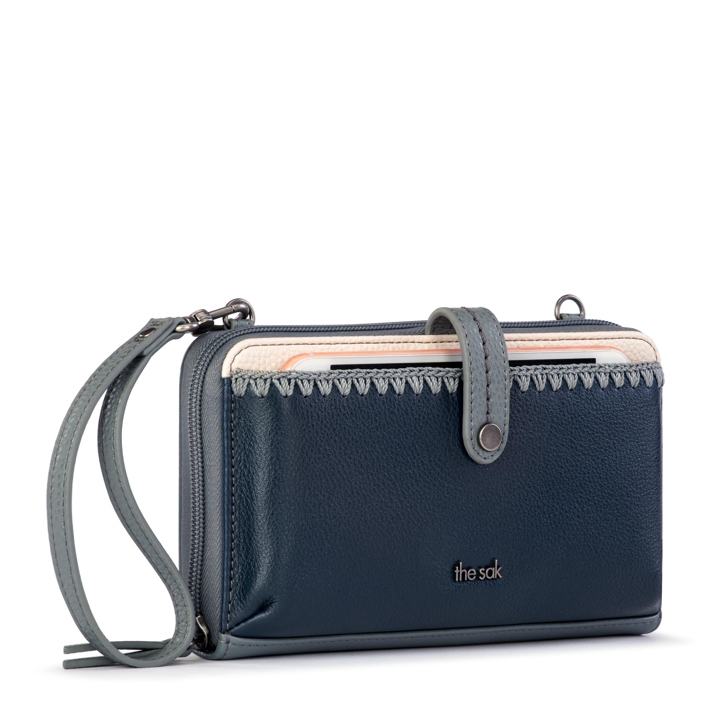 Iris Smartphone Wallet - Leather - Dusty Blue Block