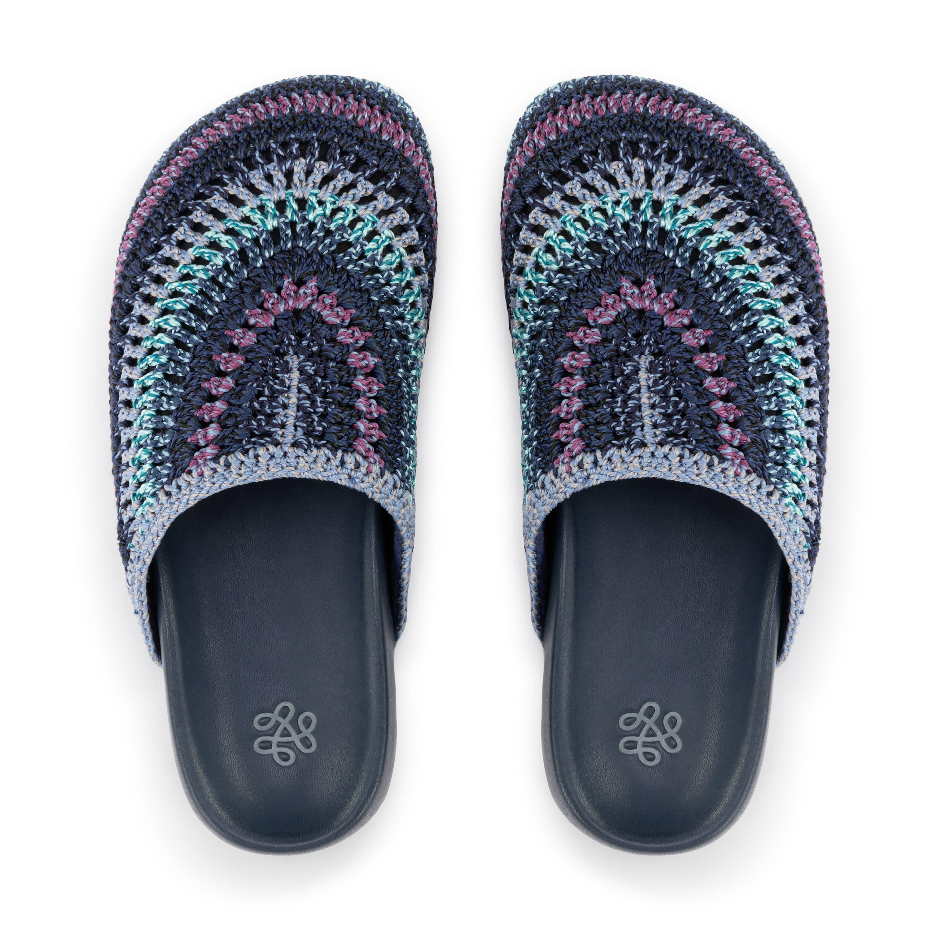 Bolinas Clog - Hand Crochet - Lapis Stripe