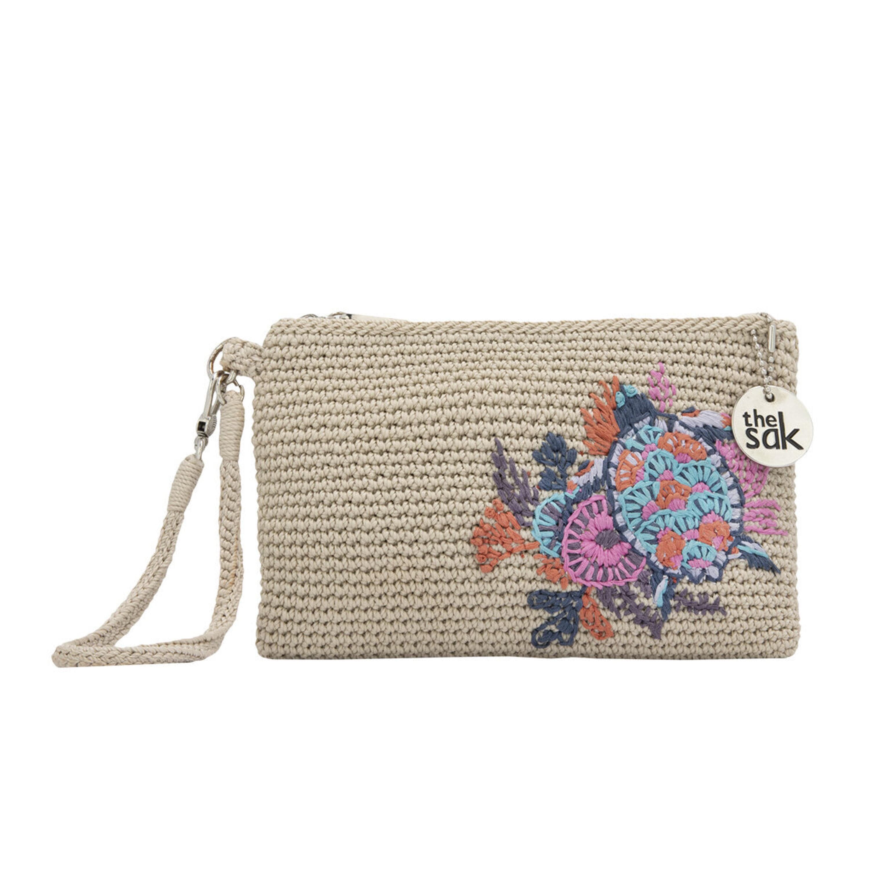 Vita Wristlet - Hand Crochet - Ecru Seascape