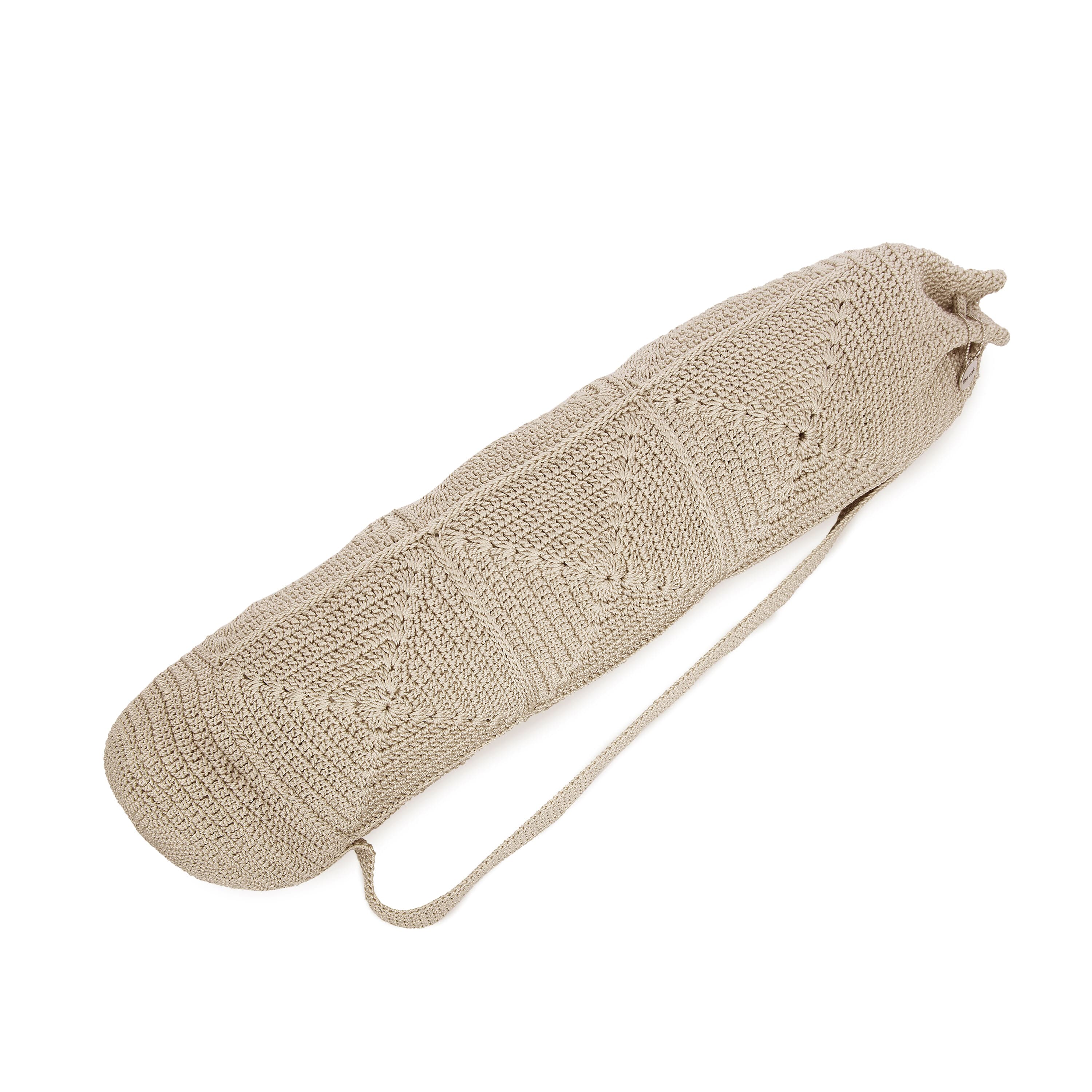Yoga Mat Bag - Hand Crochet - Ecru Patch