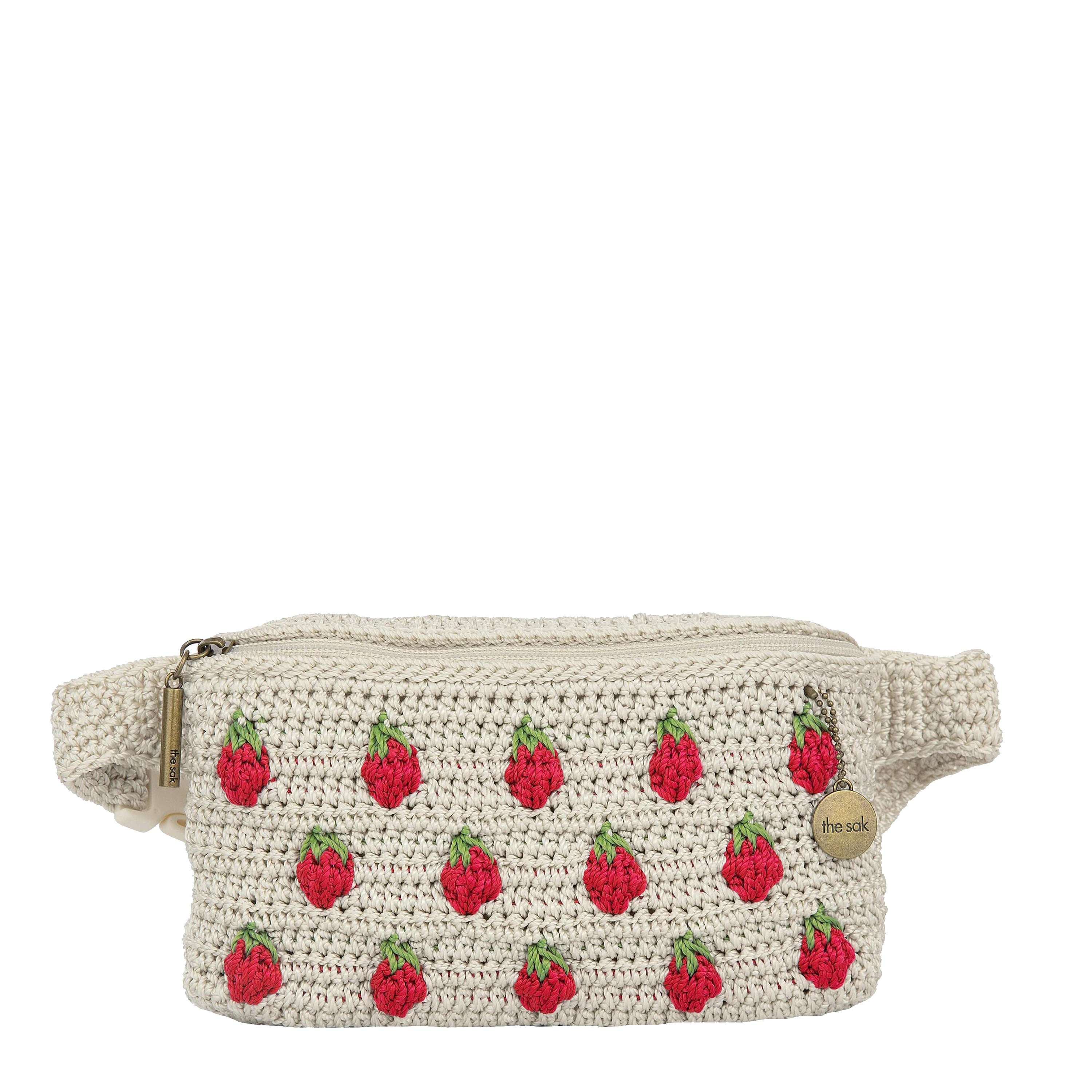 Caraway Small Belt Bag - Hand Crochet - Natural Strawberries
