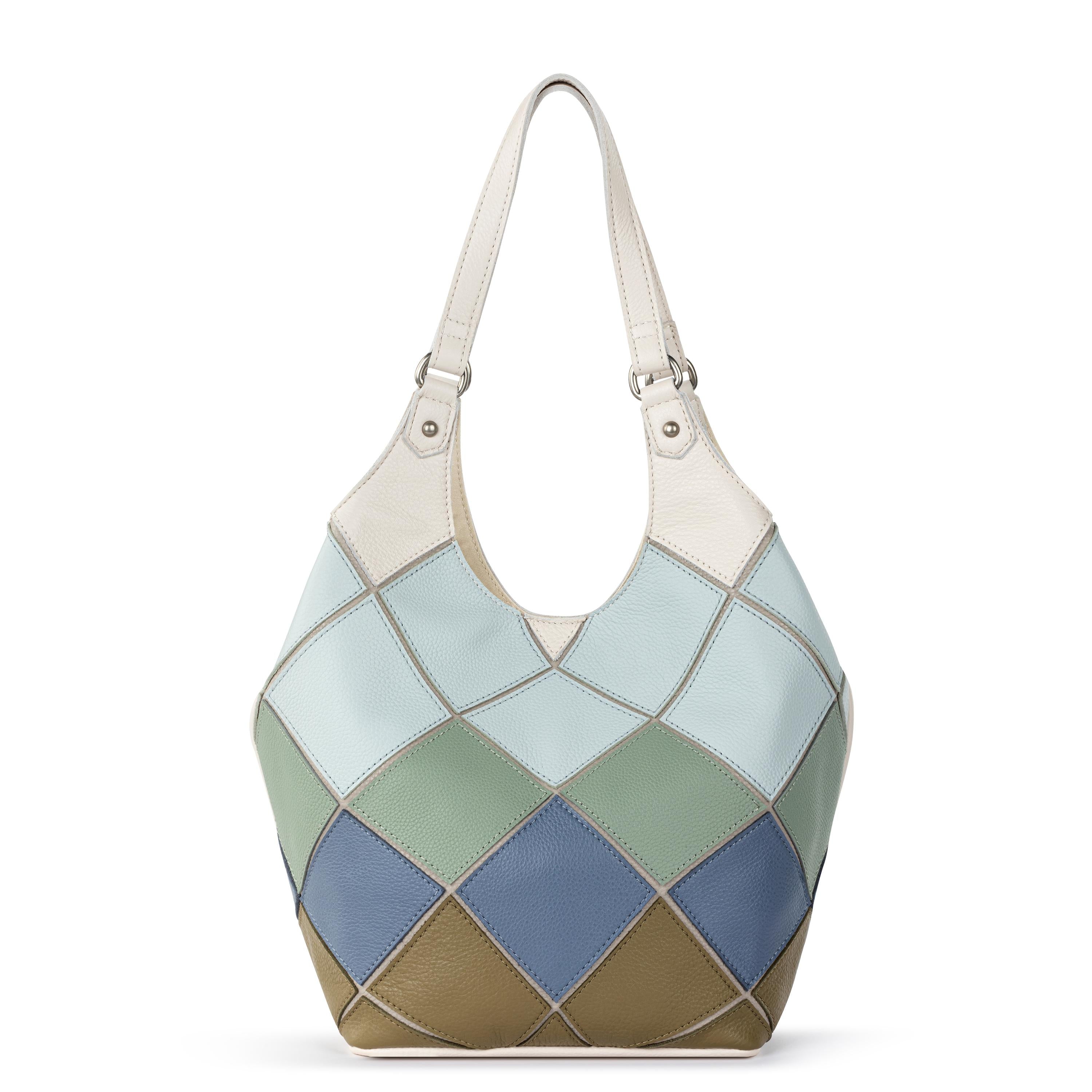 Roma Shopper - Leather - Loden Multi Patch