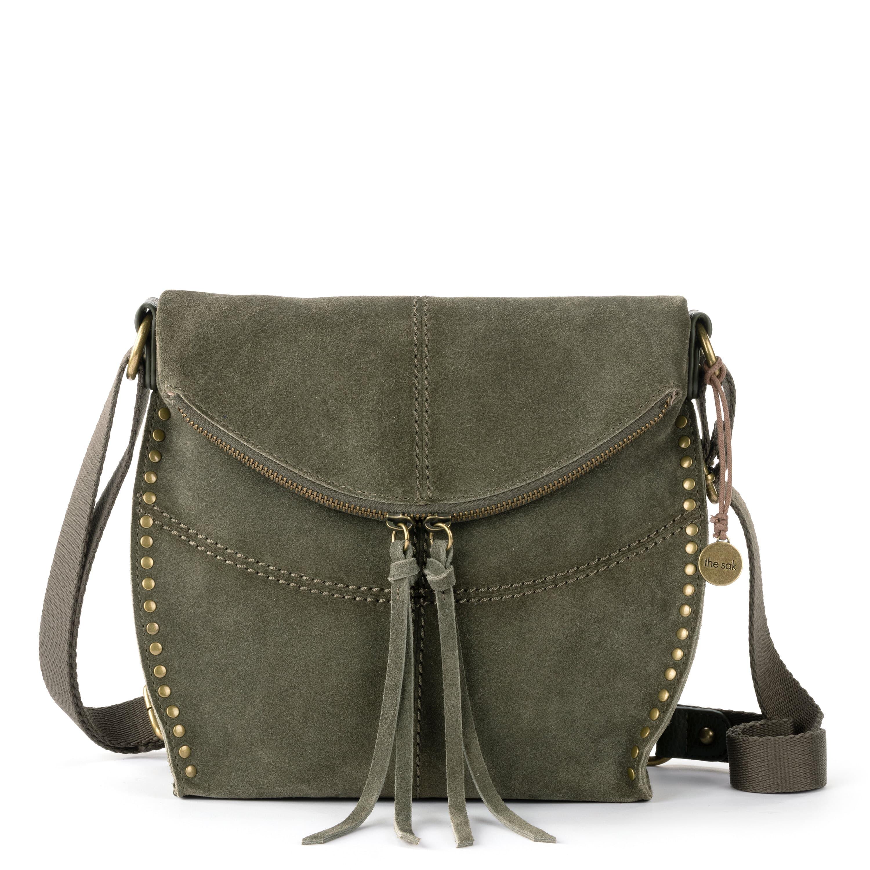 Silverlake Flap Crossbody - Leather - Moss Suede