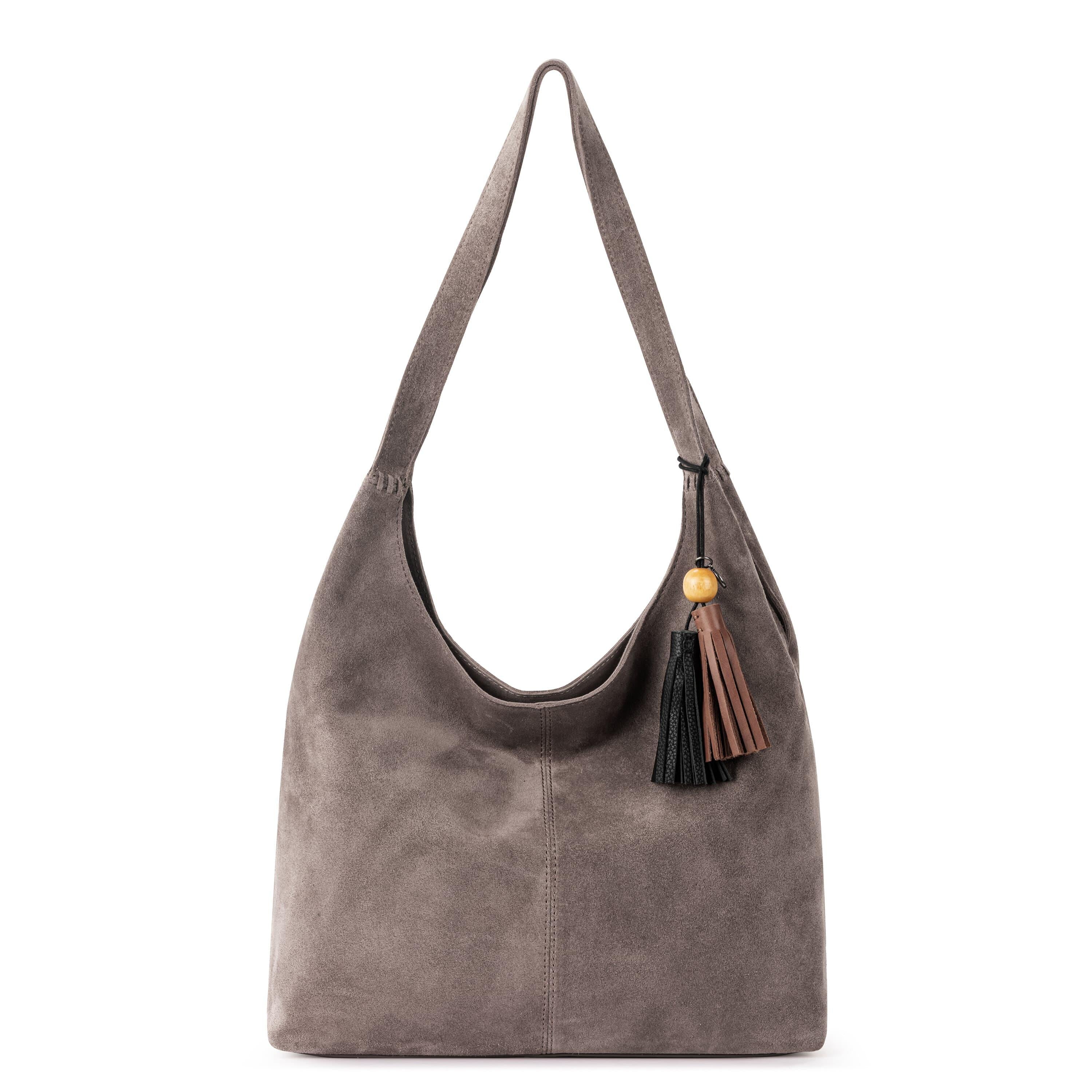 Huntley Hobo - Leather - Mushroom Suede