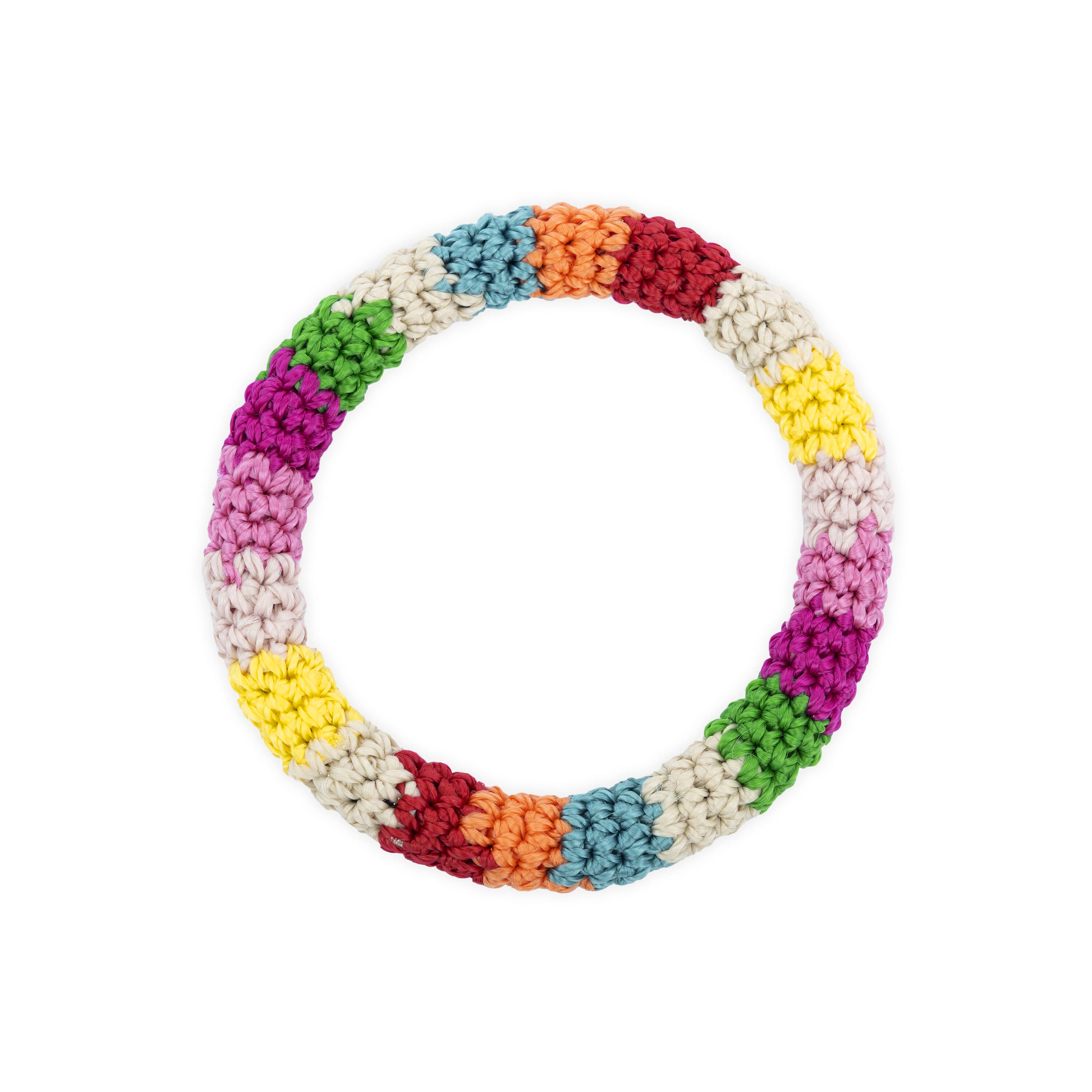Finch Bangle - Hand Crochet - Beach Stripe