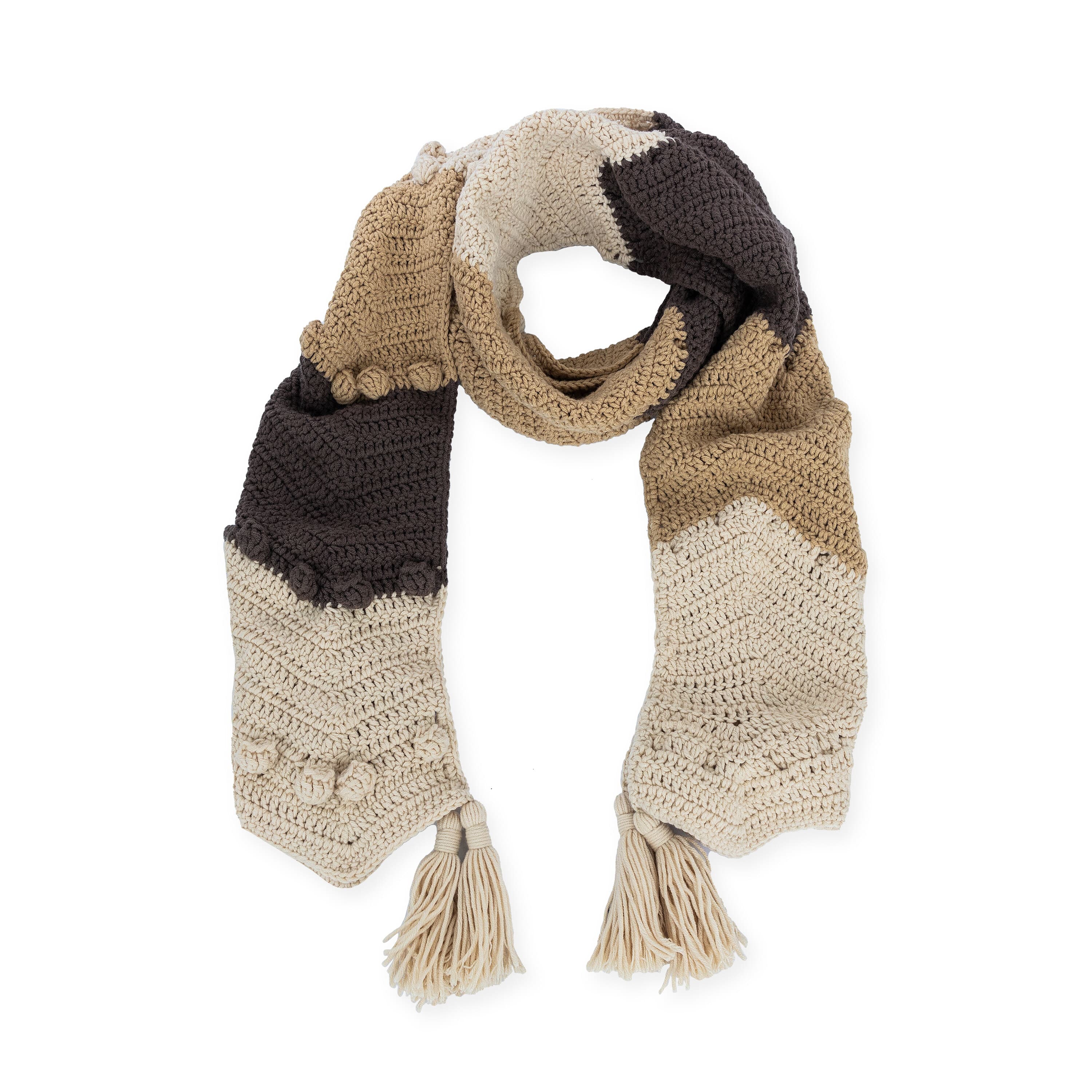 Haven Cozy Scarf - Hand Crochet - Neutral Multi