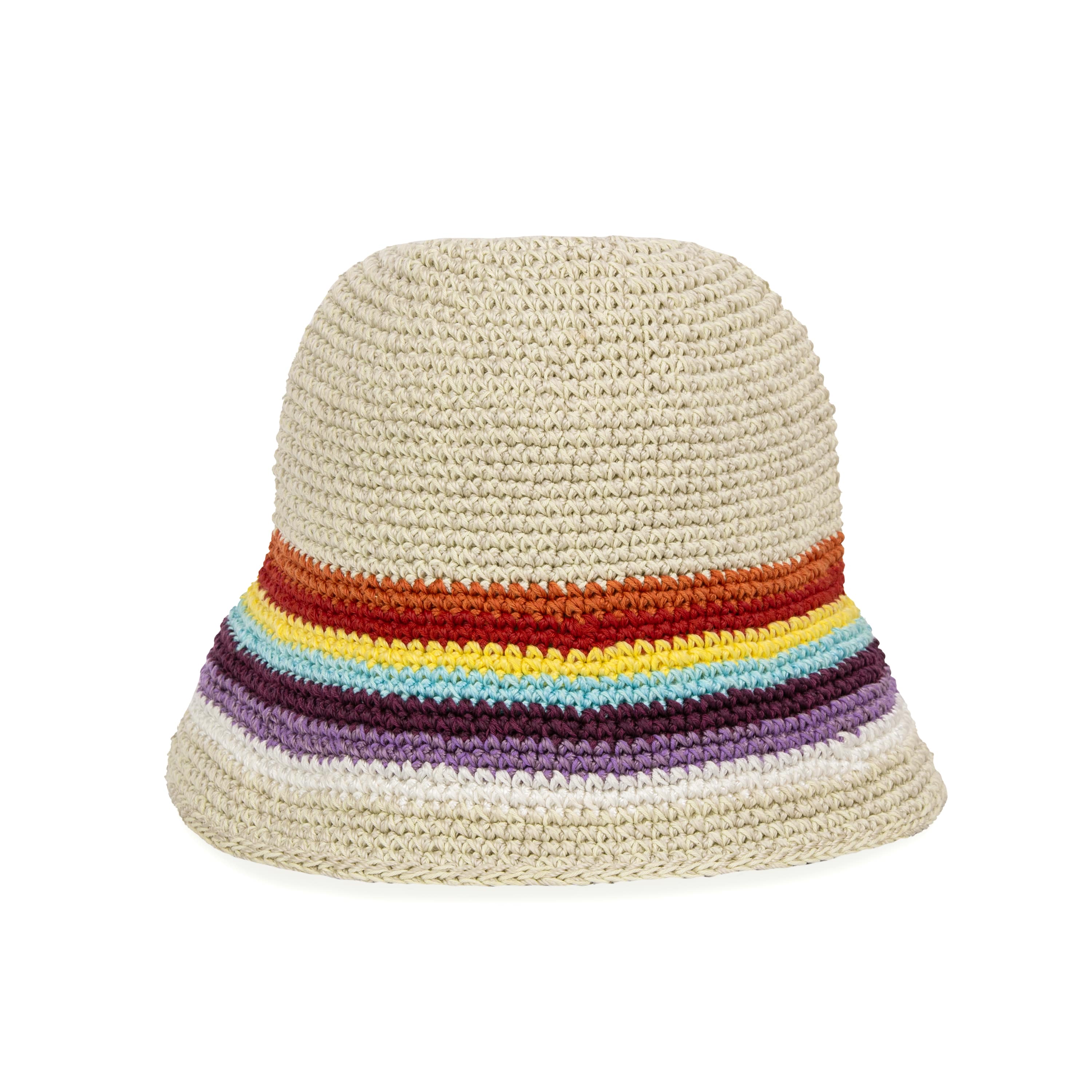 Lanie Bucket Hat - Hand Crochet - Retro Rainbow