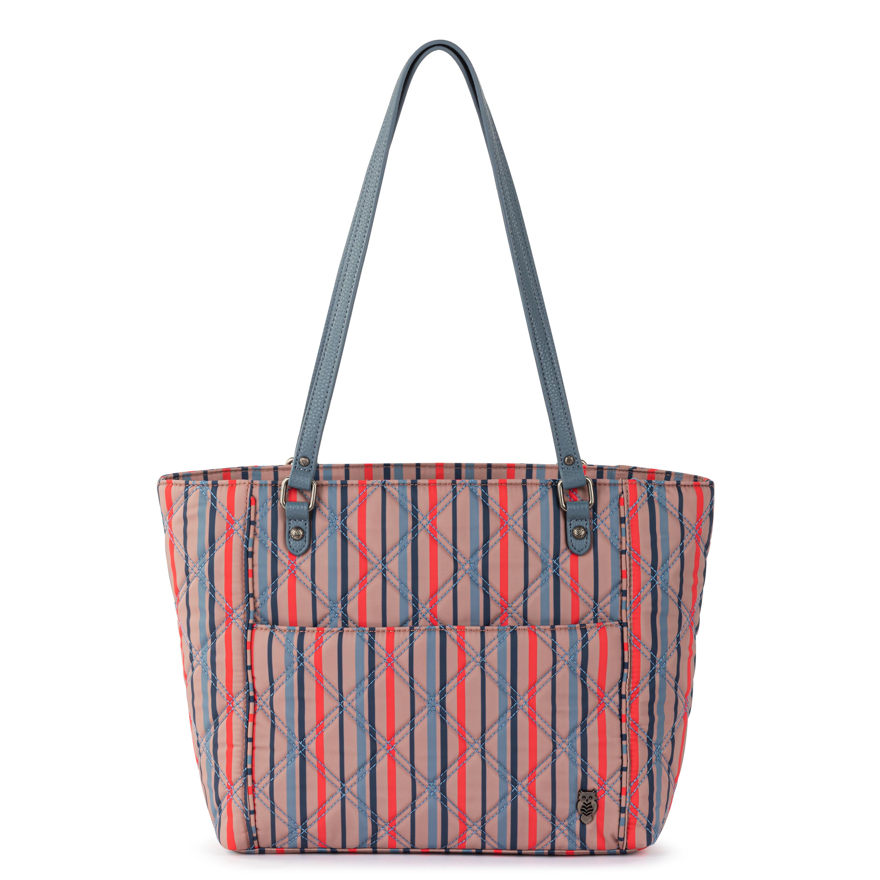Metro Tote - EcoTwill - Vintage Multi Stripe Diamond Quilted